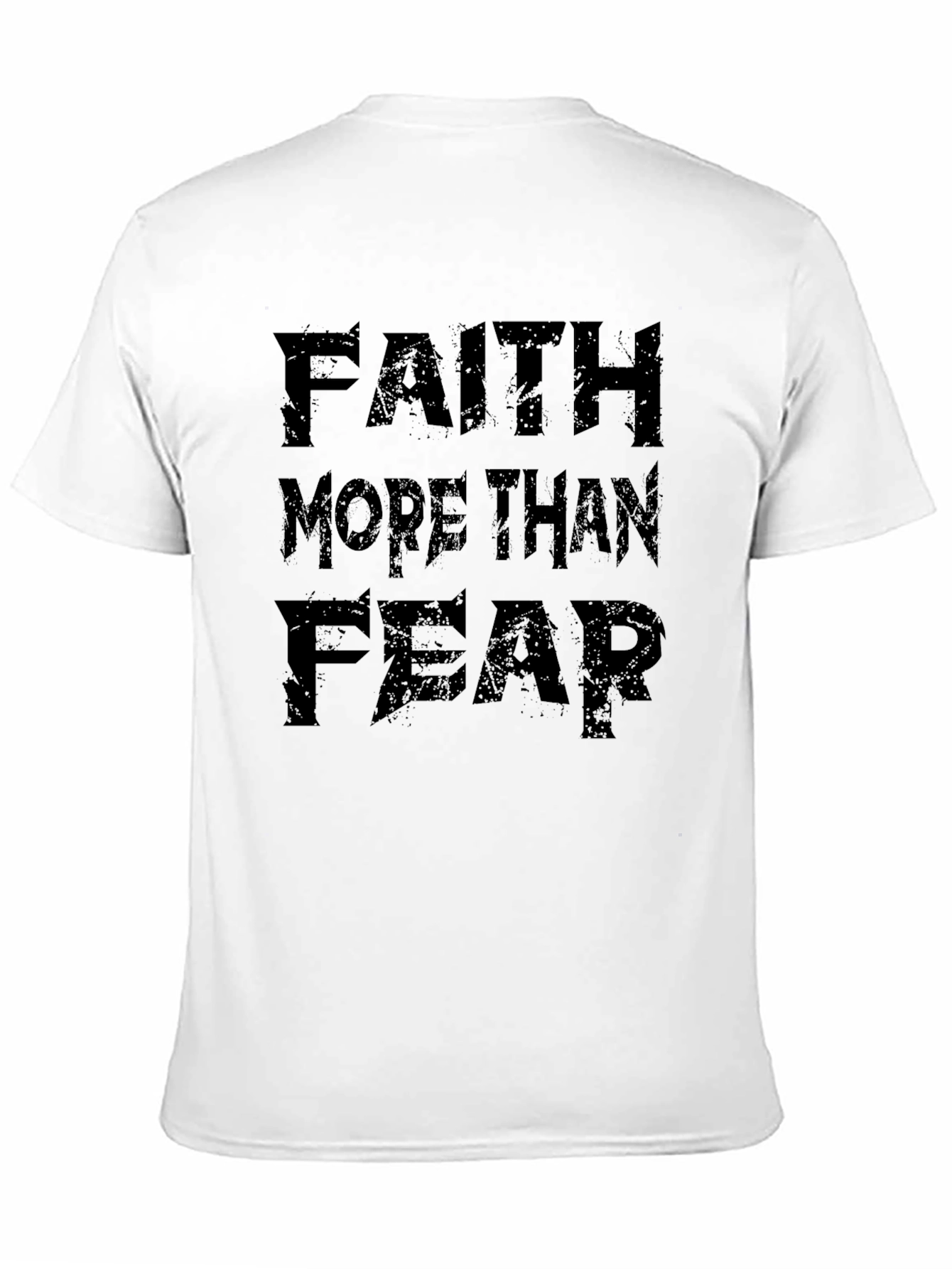 Black Faith More Than Fear Black Graphic T-Shirt view 11