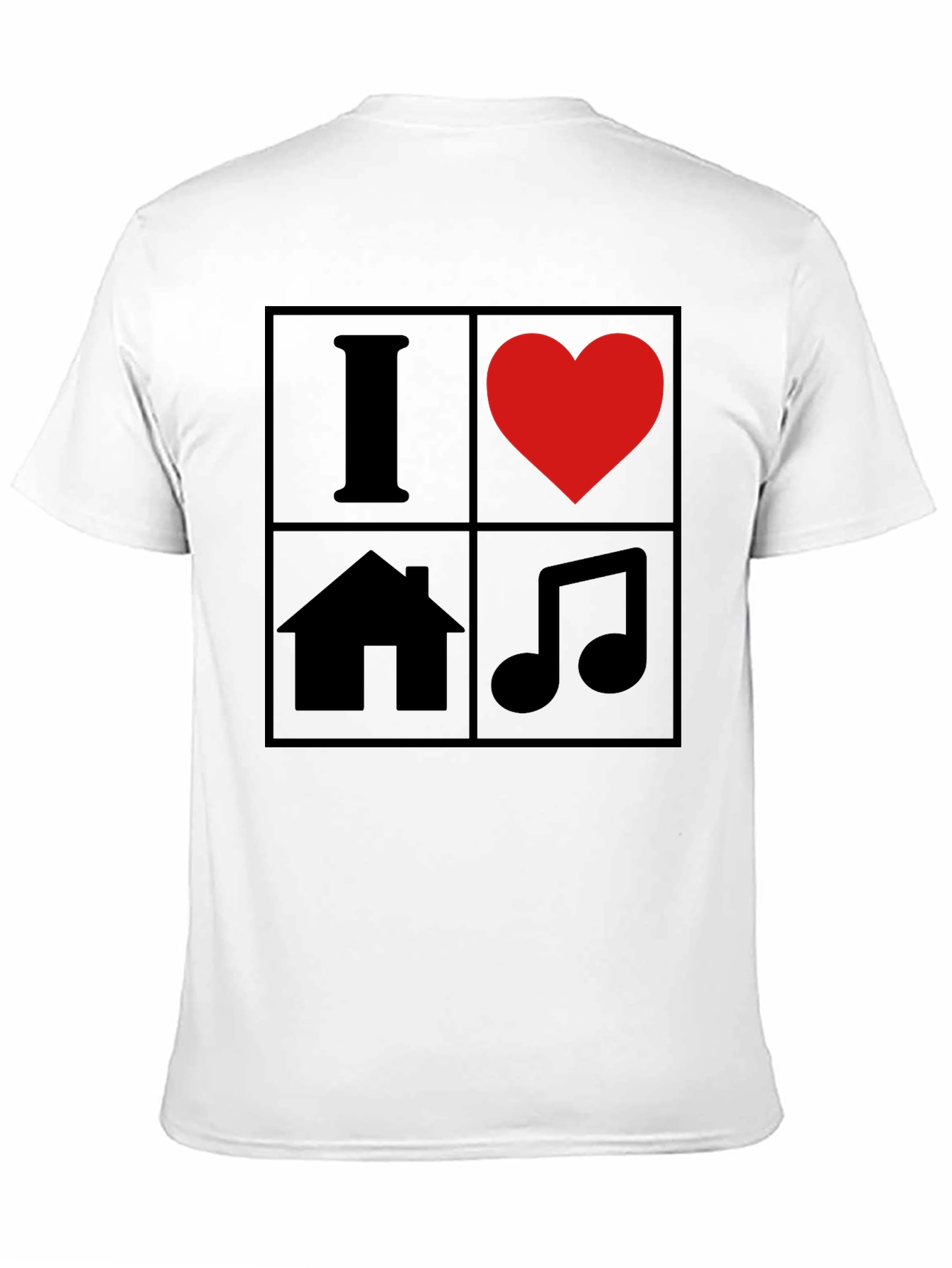 Black I Love House Music T-Shirt - Black Graphic Tee view 11