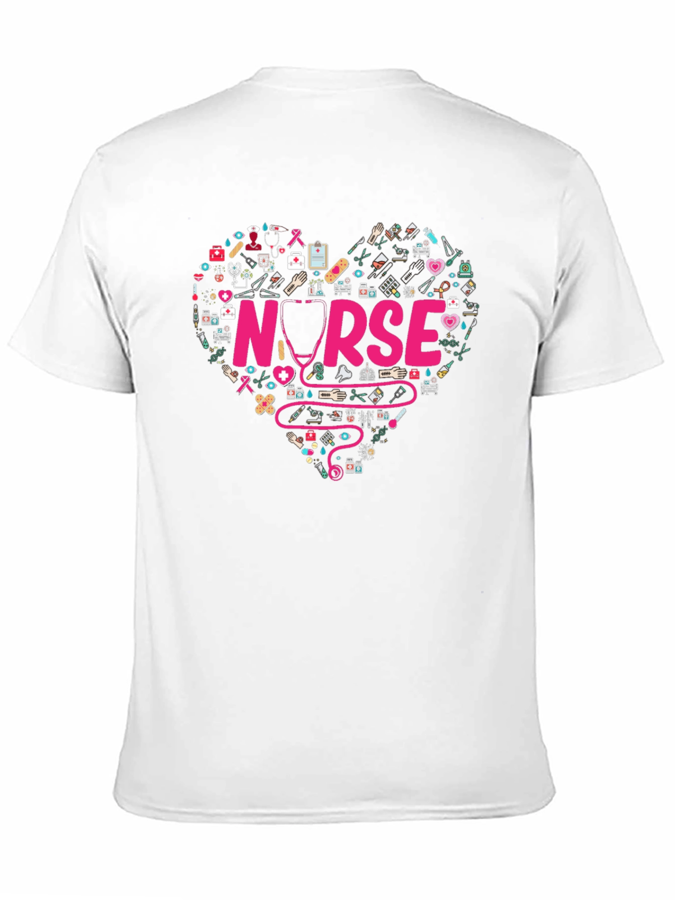 Black Nurse Heart Graphic T-Shirt - Medical Professional Apparel view 11