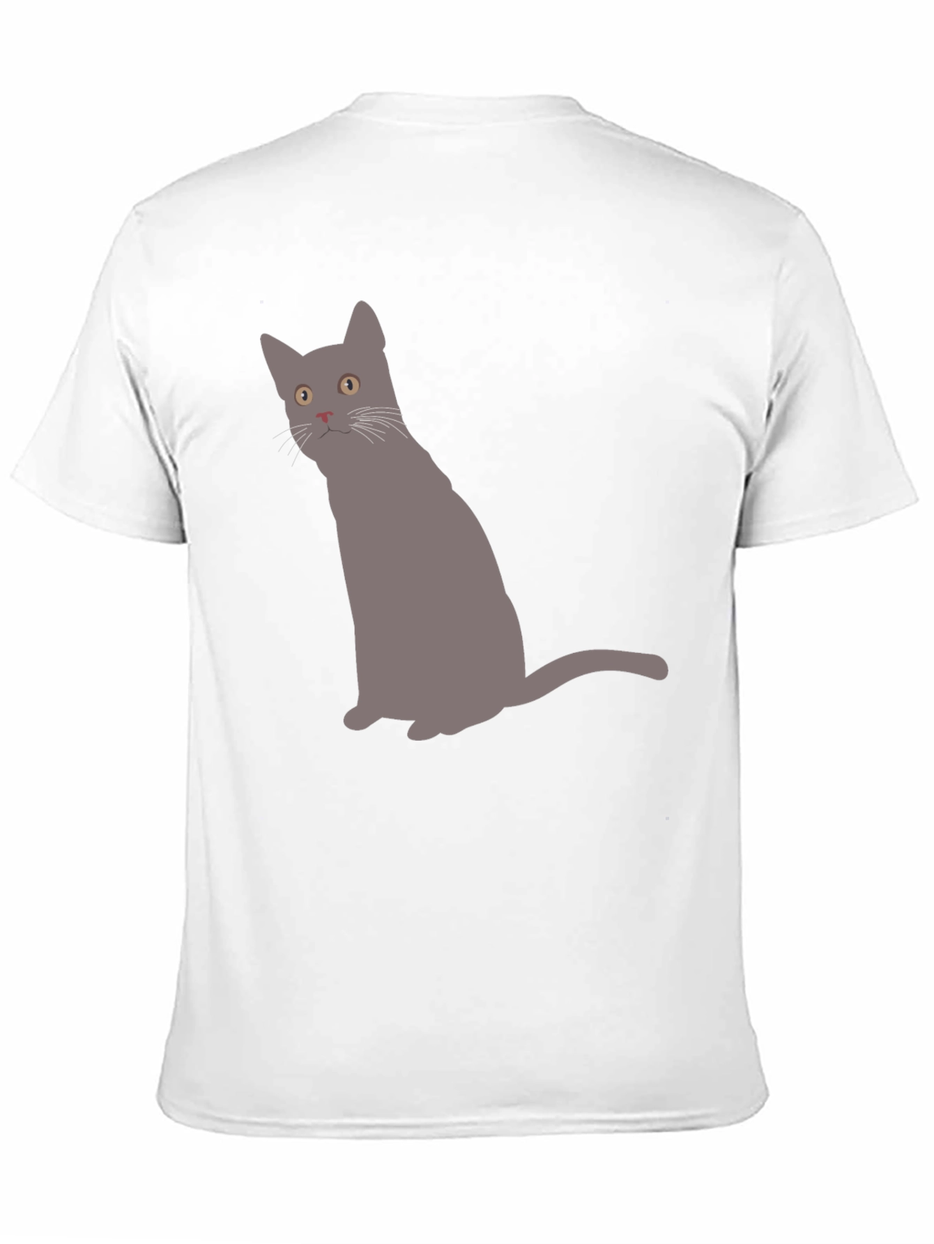 Black Gray Cat Graphic Black T-Shirt view 11