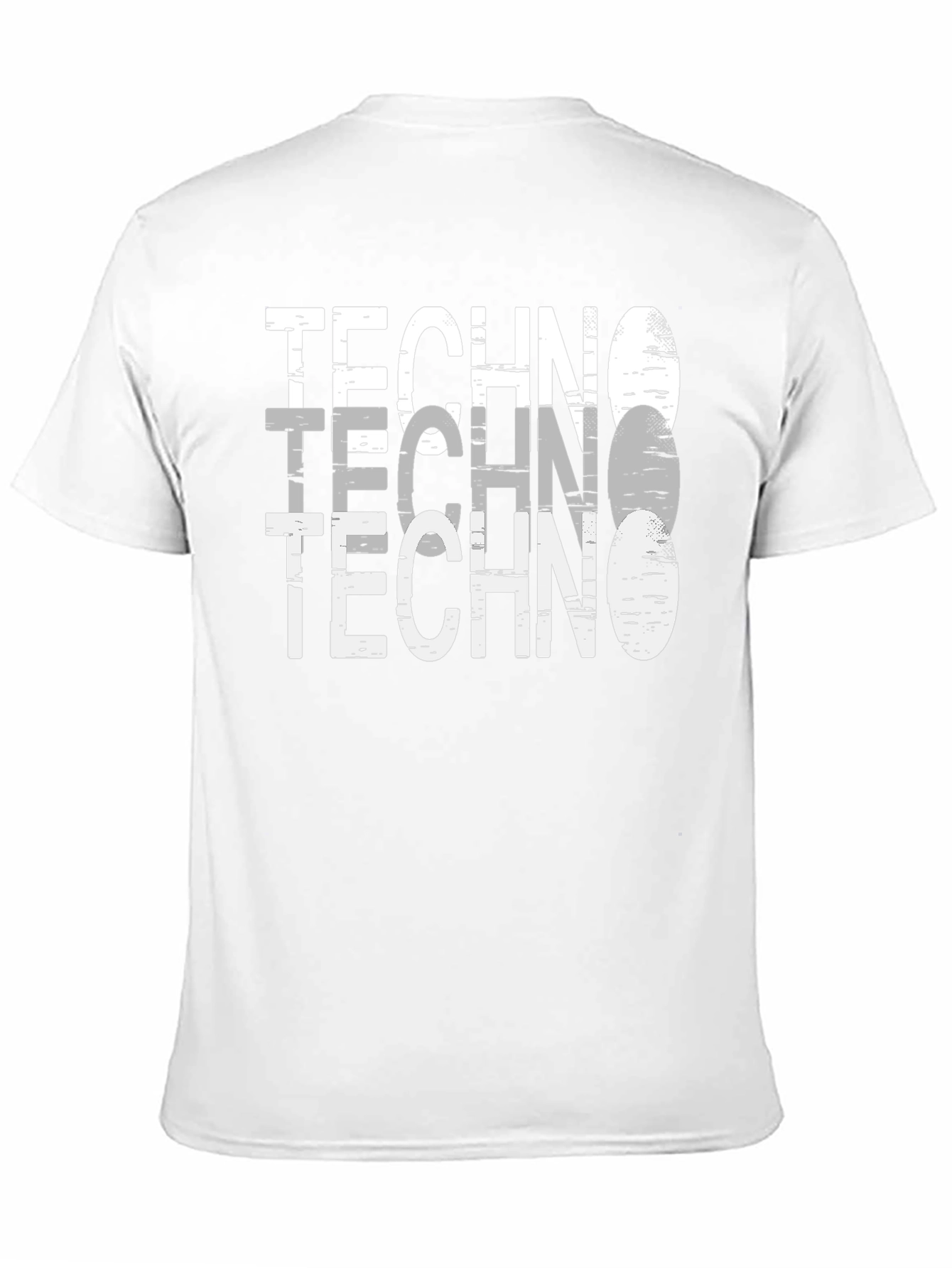 Black Techno Graphic Print Men's Black T-Shirt view 11