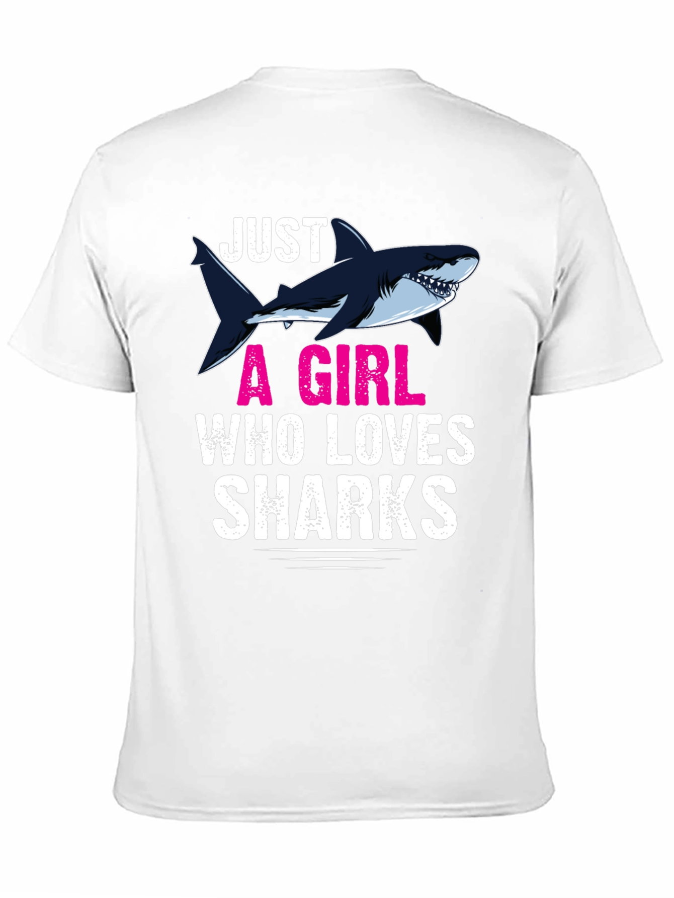 Black Just A Girl Who Loves Sharks Graphic T-Shirt view 11