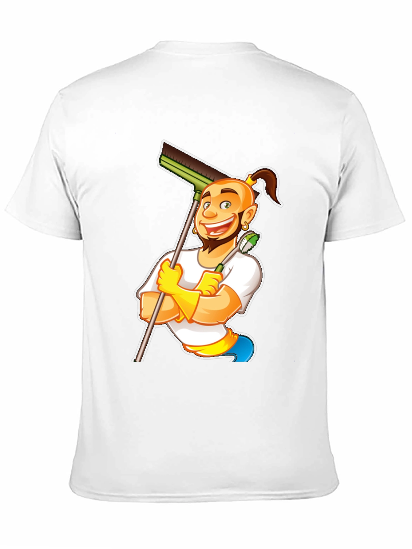 Black Funny Cleaning Cartoon T-Shirt view 11