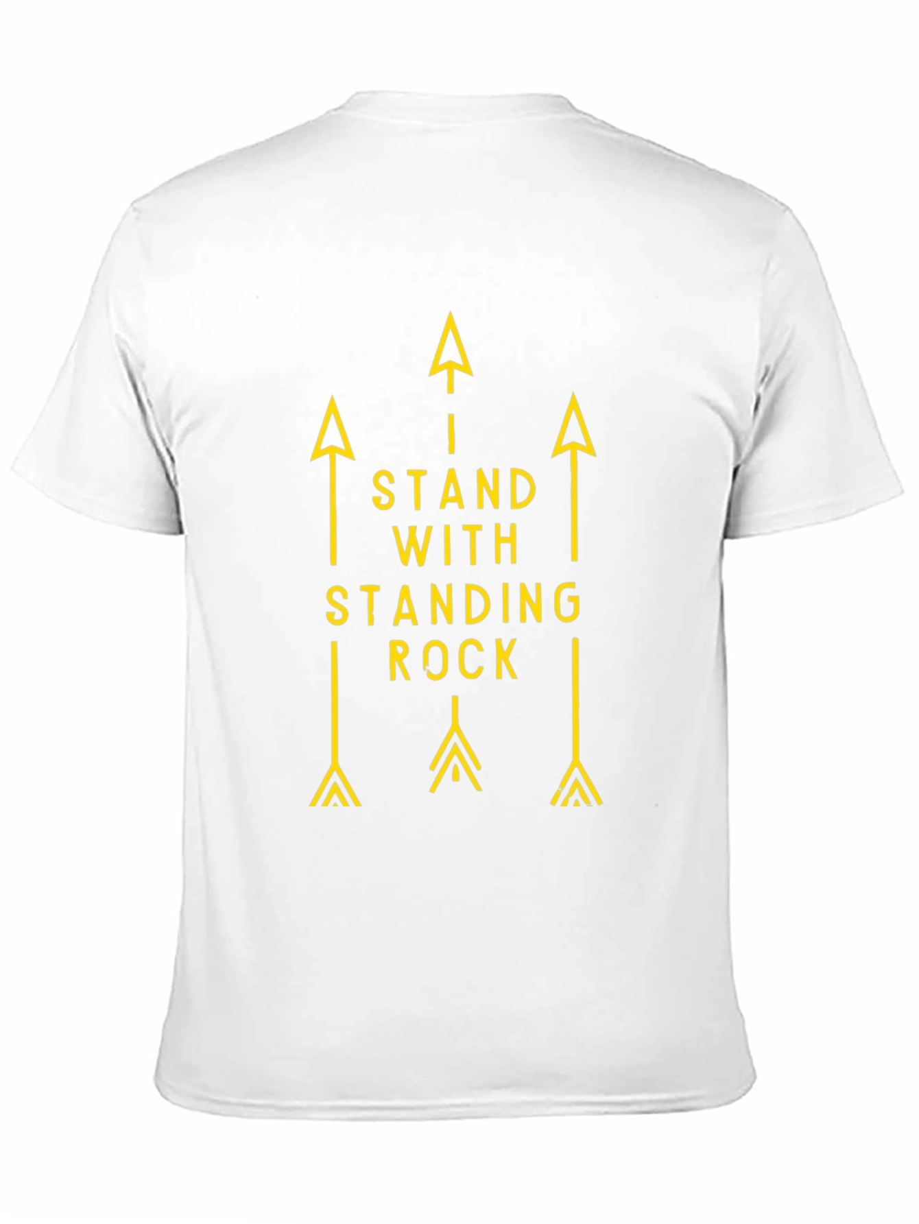 Black Stand with Standing Rock Tee - Black Cotton Arrow Graphic T-Shirt view 11