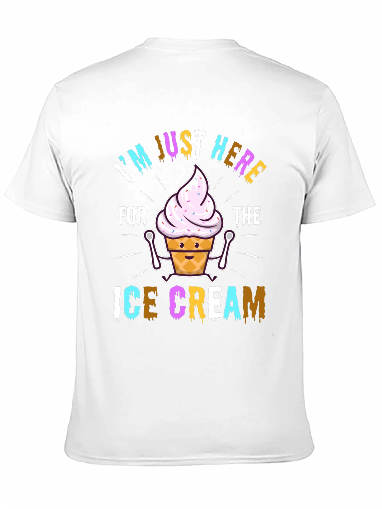 Black I'm Just Here For The Ice Cream Graphic T-Shirt view 11