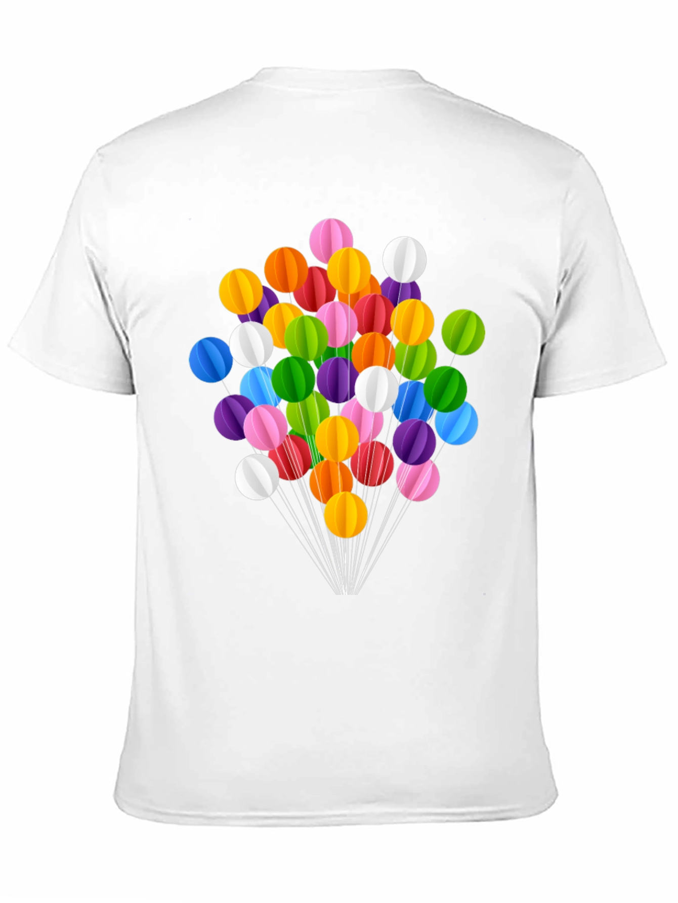 Black Colorful Balloon Graphic Black T-Shirt view 11
