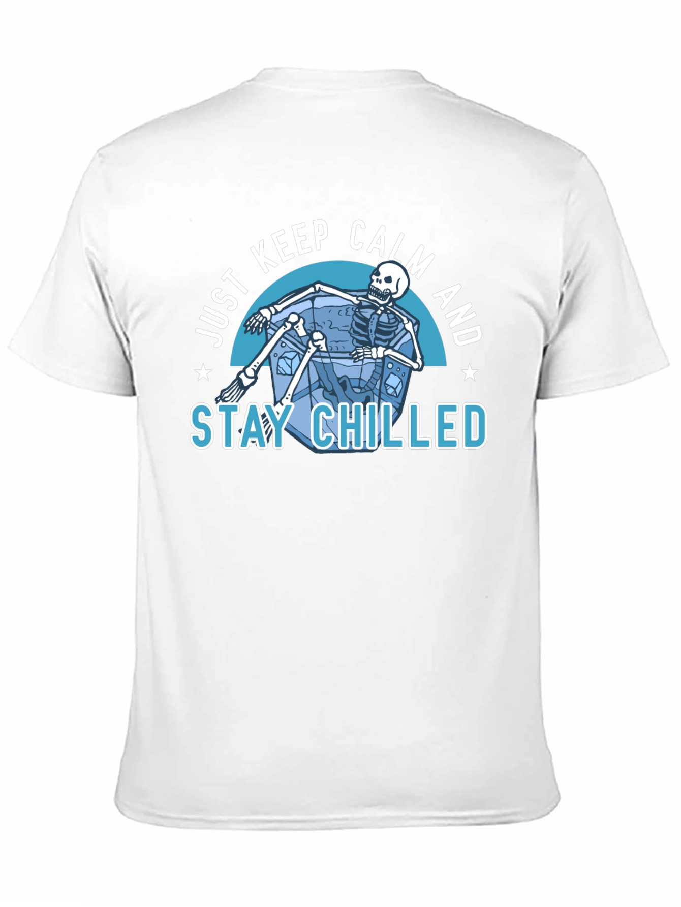 Black Just Keep Calm & Stay Chilled Skeleton T-Shirt view 11