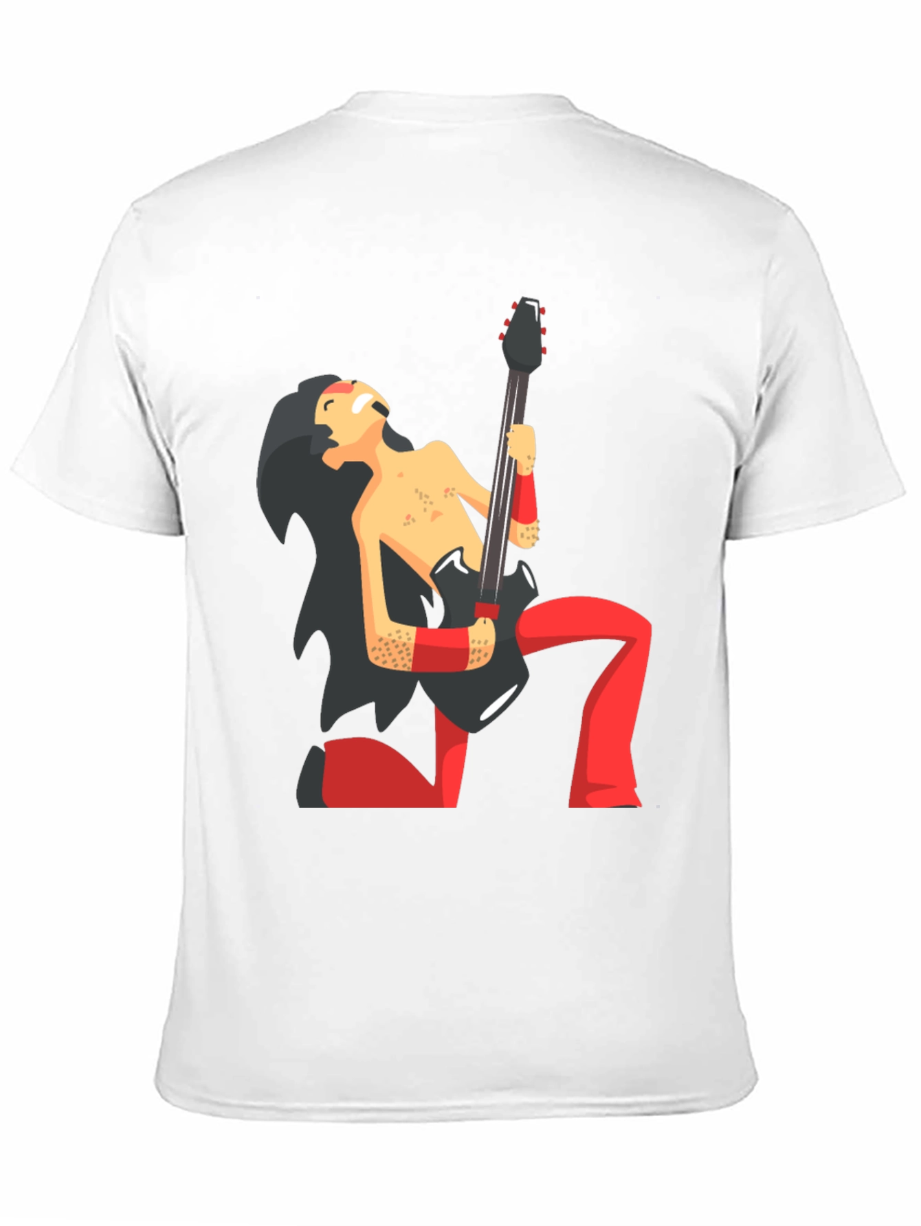 Black Cartoon Rocker Graphic Black T-Shirt view 11