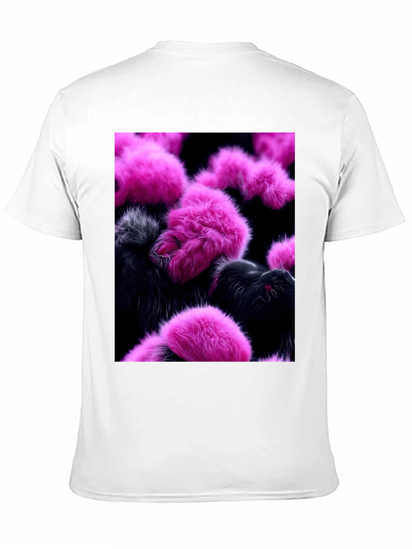 Black Fluffy Pink and Black T-Shirt view 11