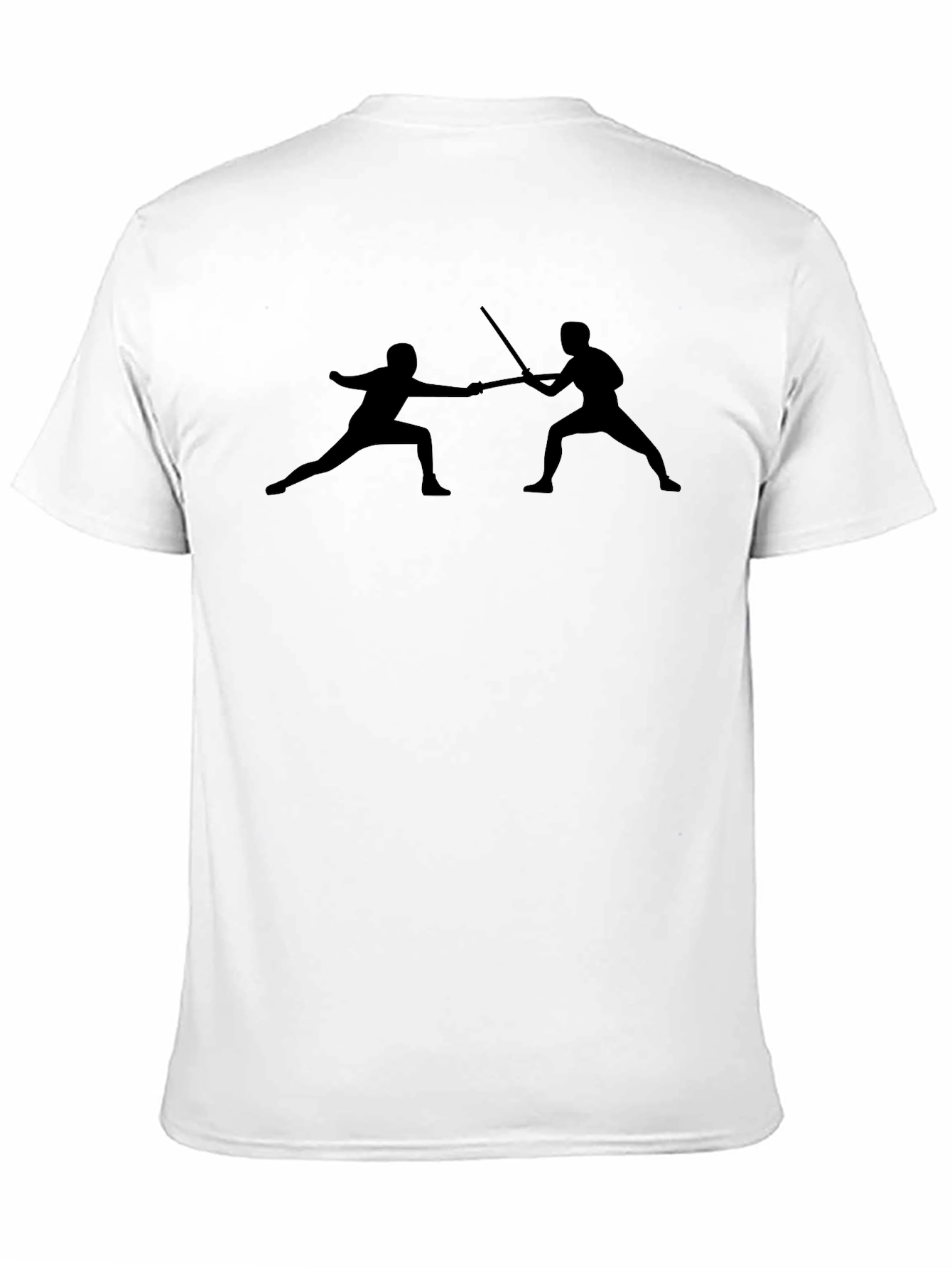 Black Fencing Silhouette Graphic Tee - Black Cotton Blend view 11