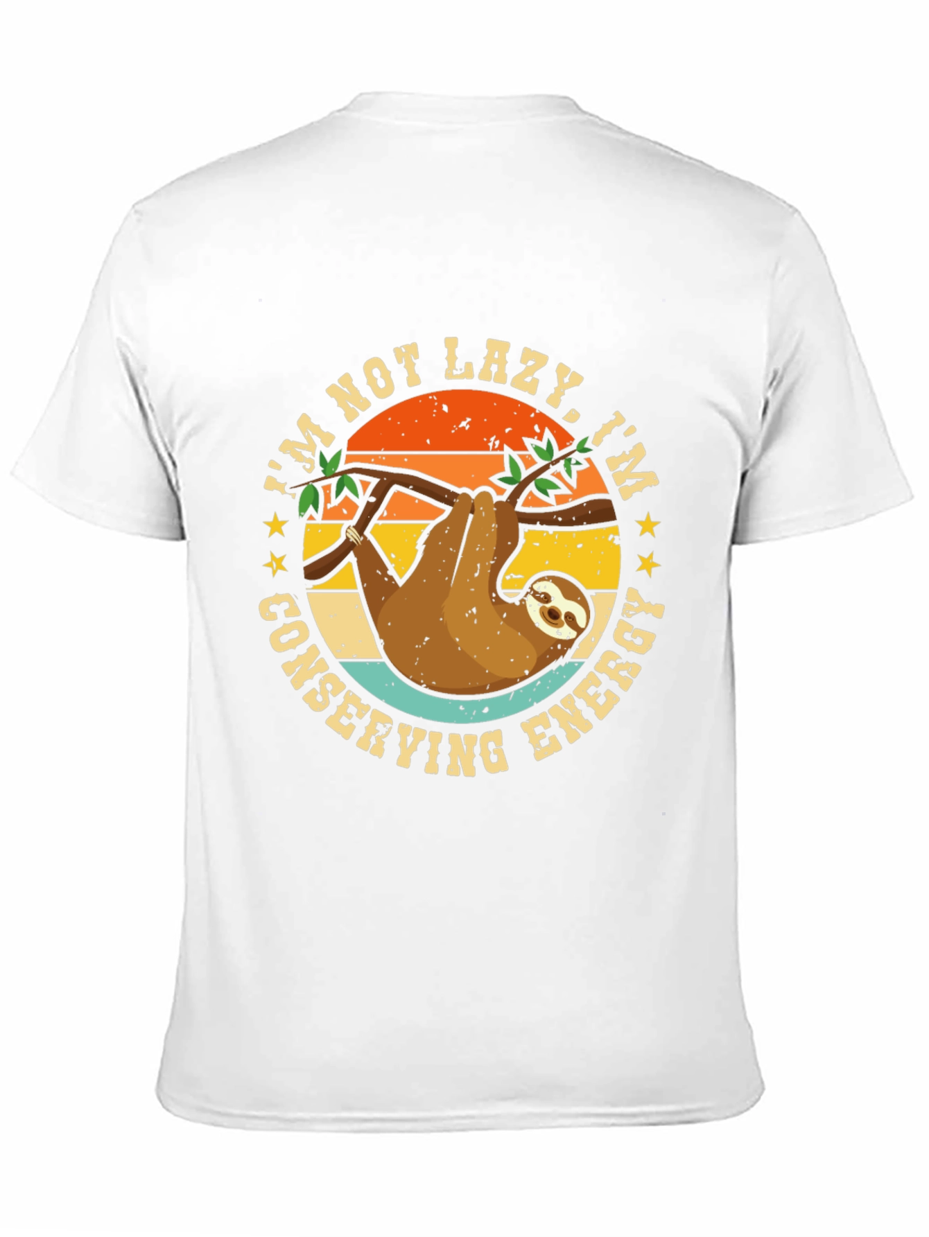 Black I'm Not Lazy Sloth Graphic Tee view 11