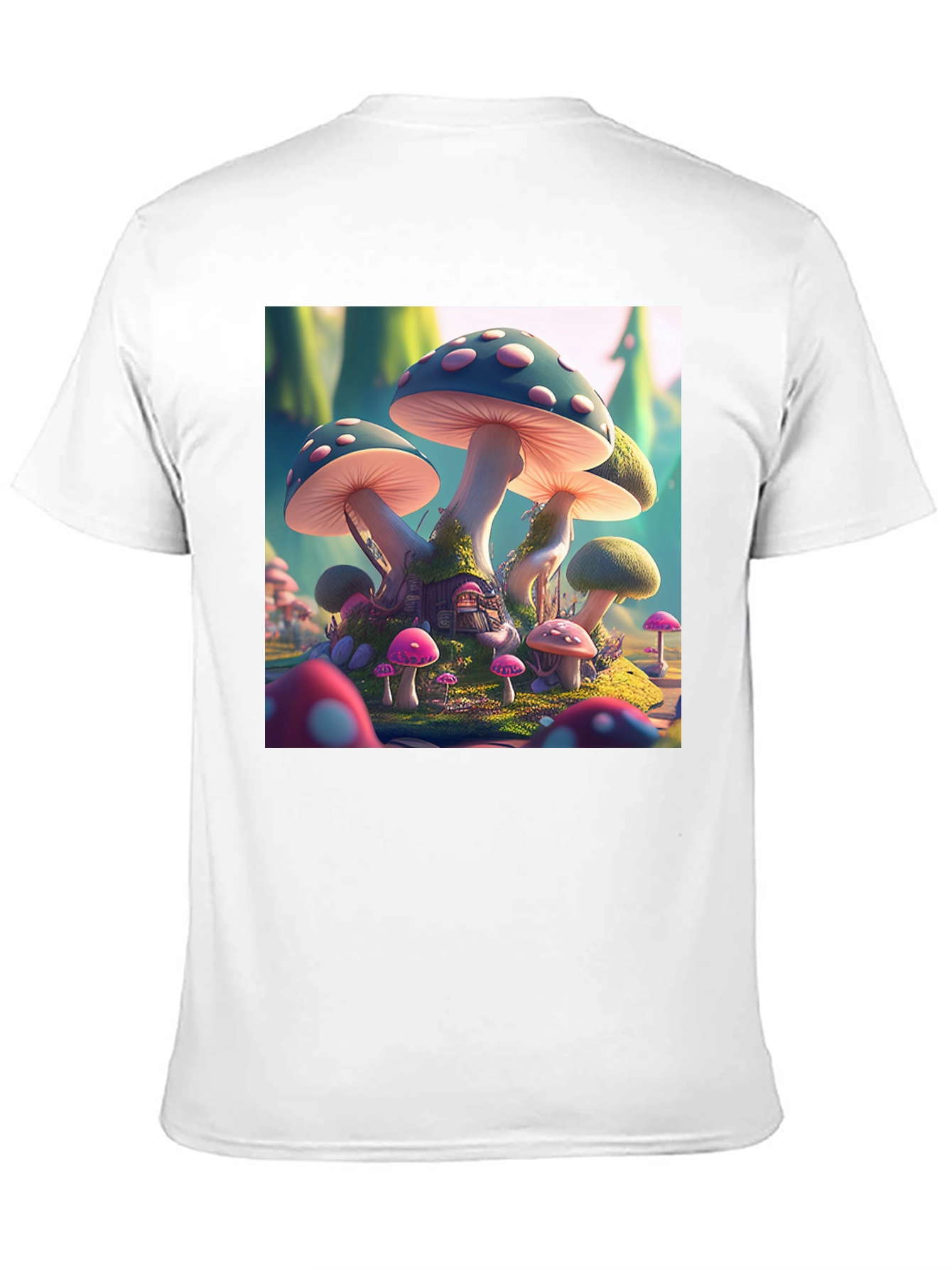 Black Magical Mushroom House T-Shirt view 11