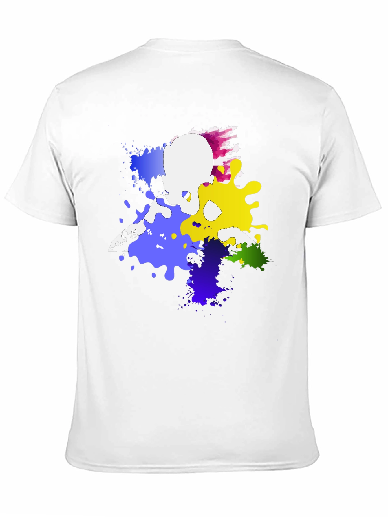 Black Abstract Paint Splatter Graphic Tee - Black view 11