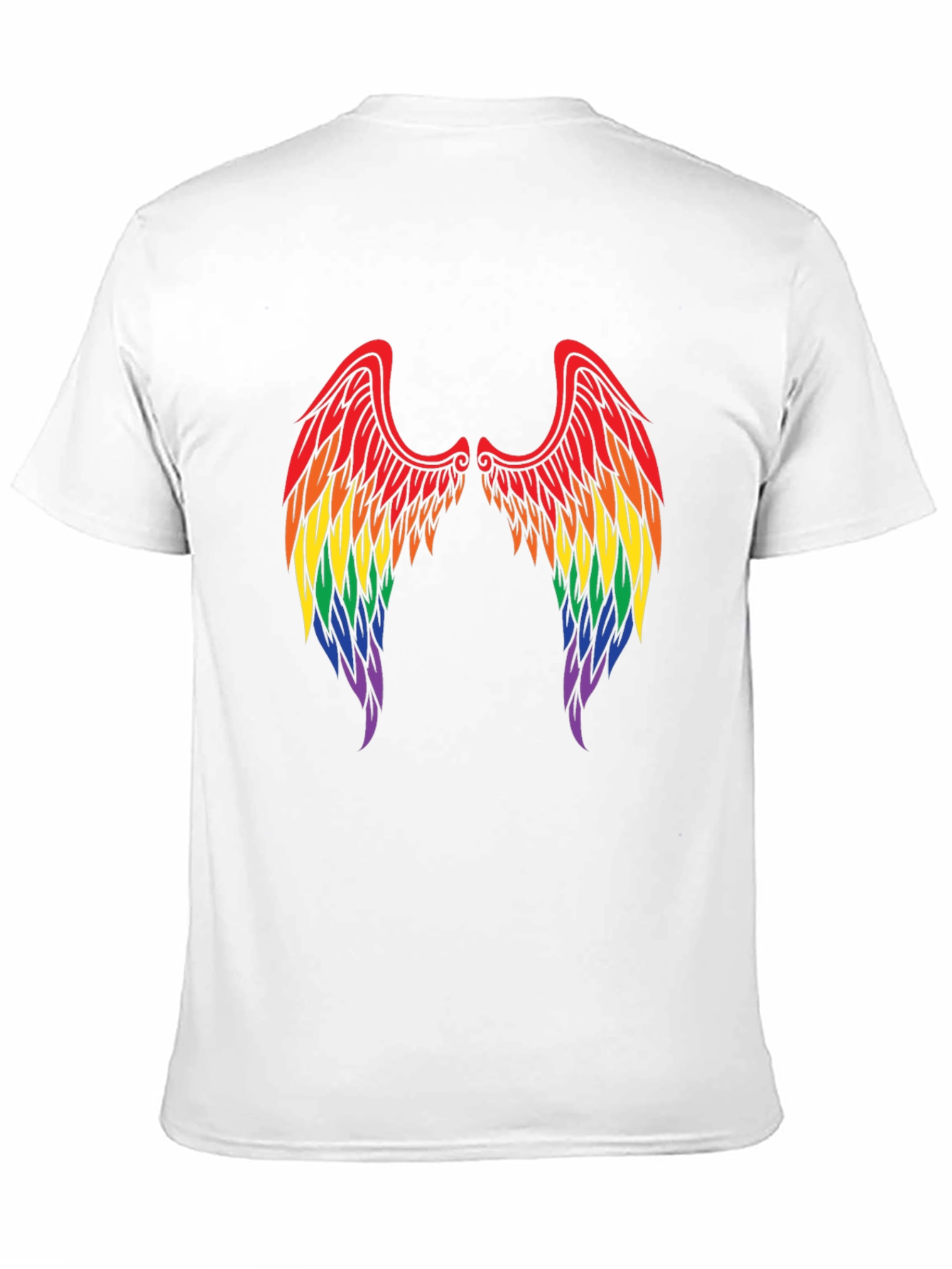 Black Rainbow Angel Wings T-Shirt - Pride Tee view 11