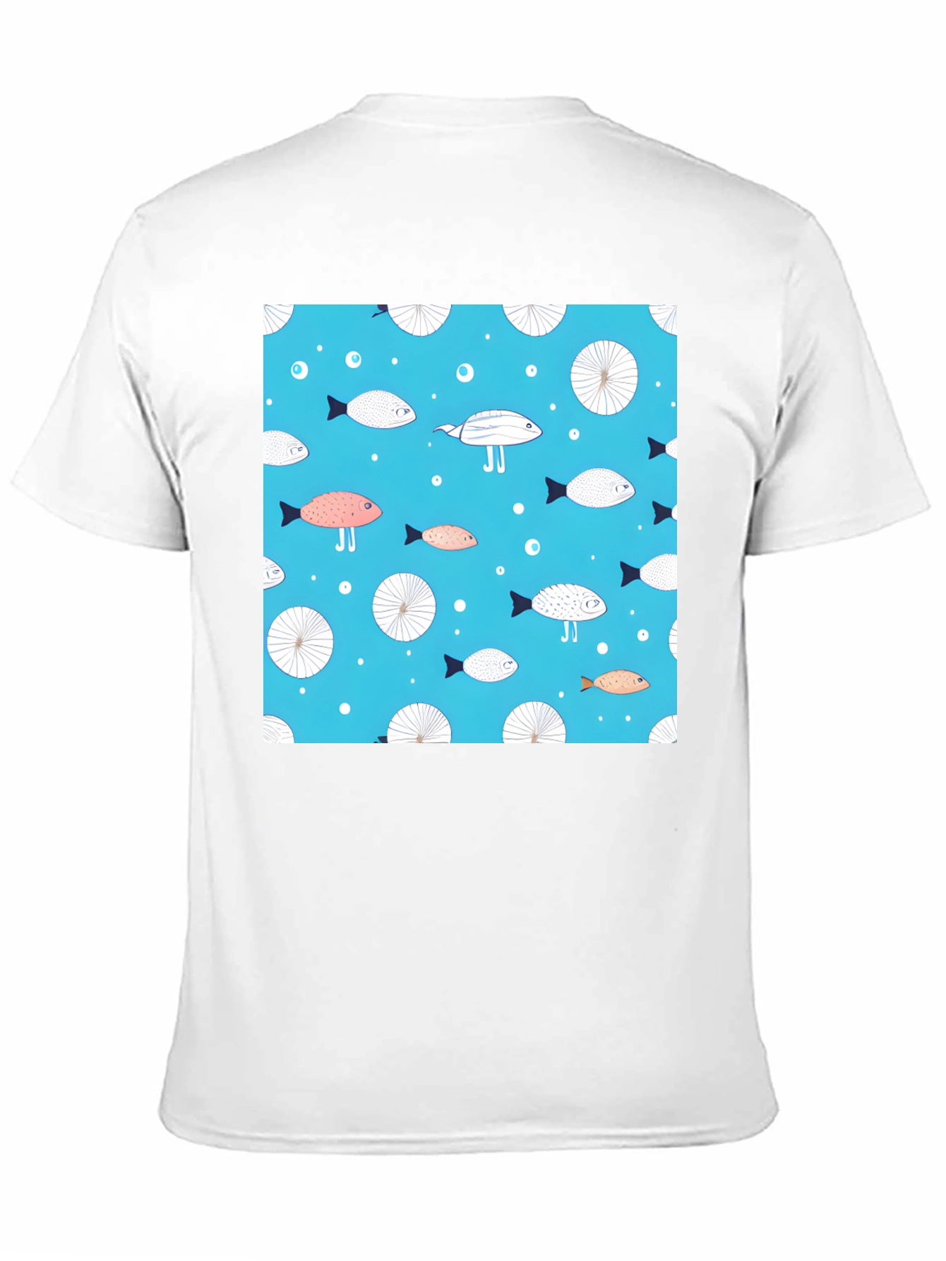 Black Fun Fish Pattern Tee - Unique Aquatic Design view 11