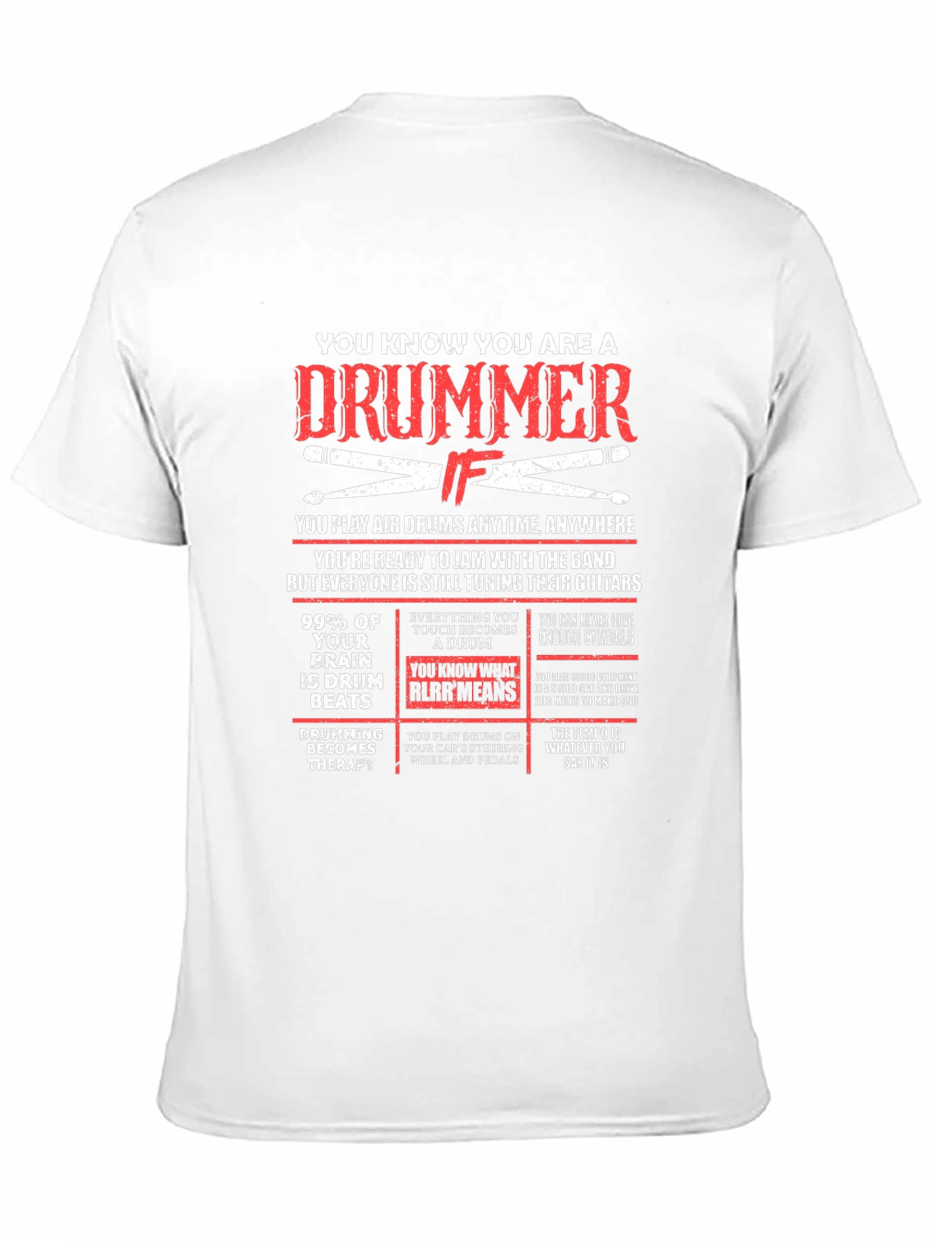 Black Drummer T-Shirt - Funny Musician Gift view 11