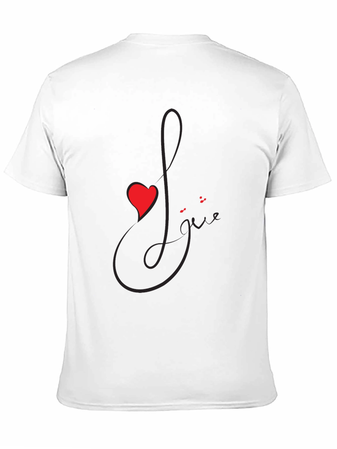 Black Love Script Black T-Shirt with Heart Accent view 11