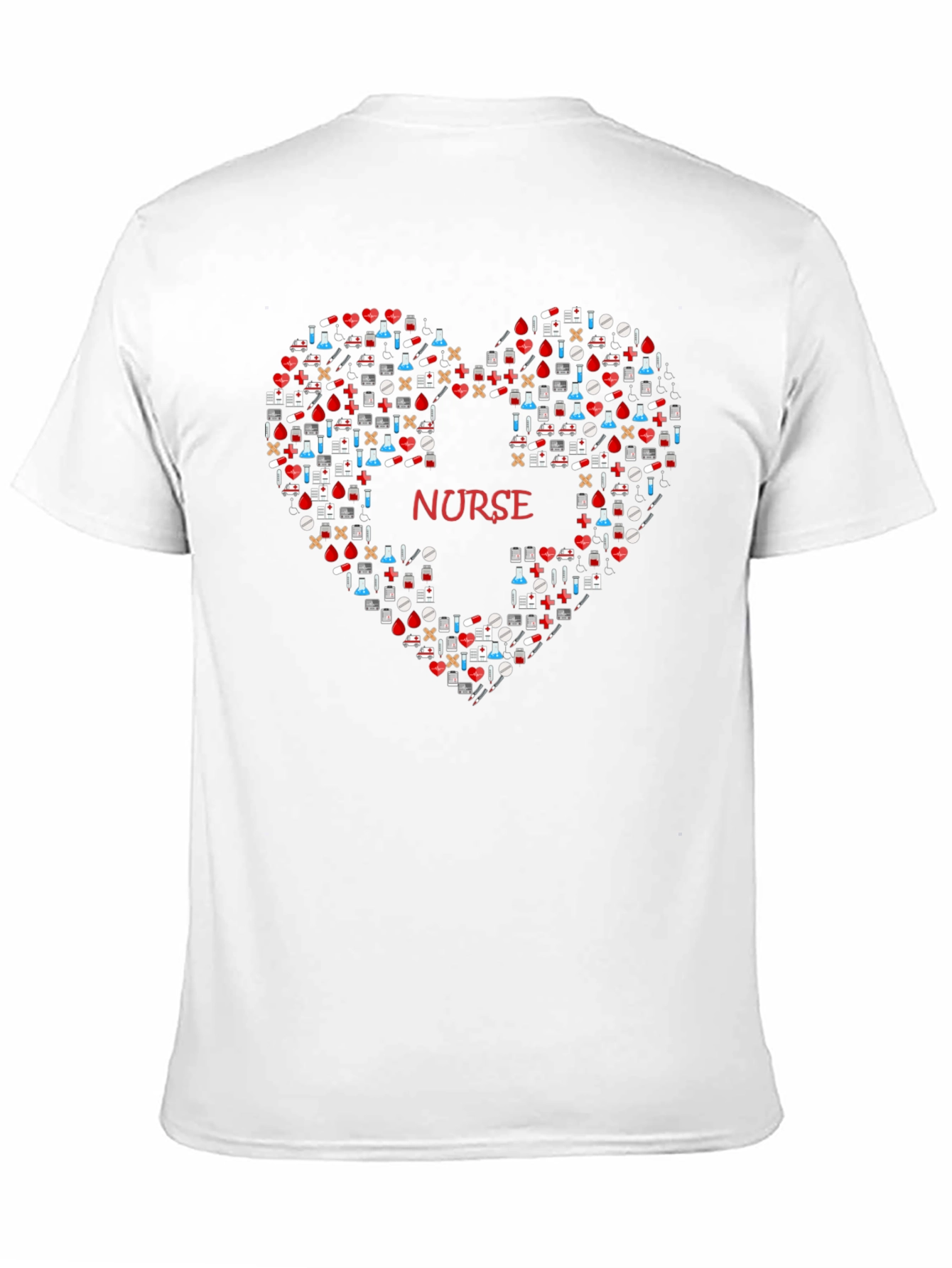 Black Nurse Heart Graphic T-Shirt - Medical Appreciation Tee view 11