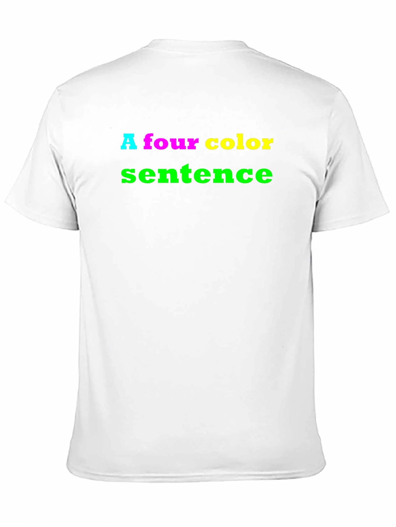 Black Four Color Sentence Graphic Tee - Black Cotton T-Shirt view 11