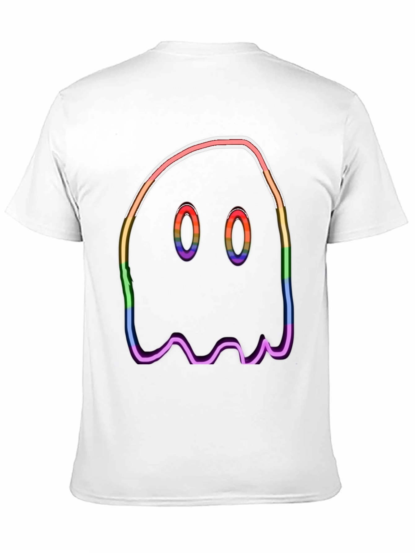 Black Rainbow Ghost Graphic Tee - Halloween Spooky Shirt view 11