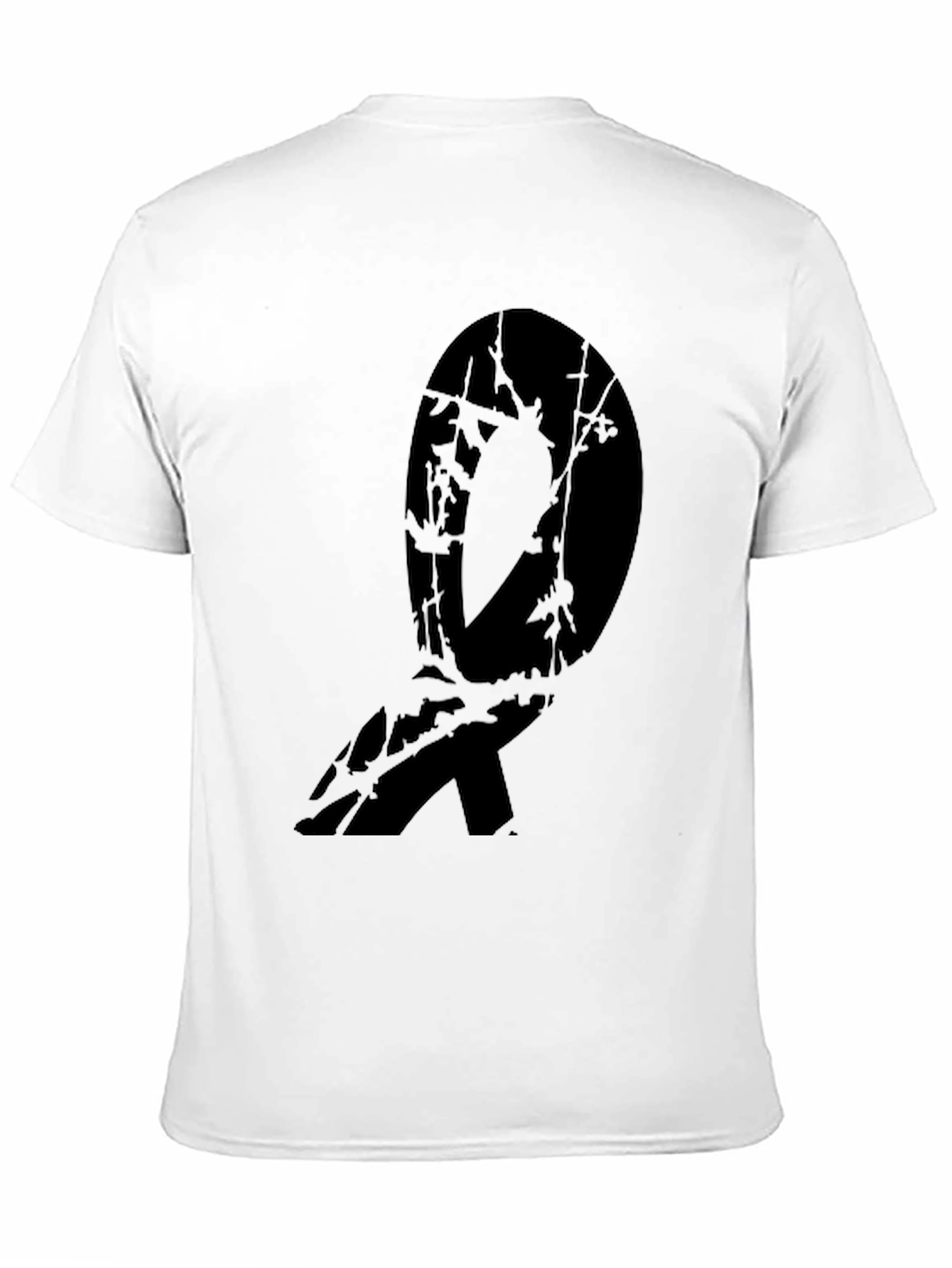 Black Abstract Branch Design Black T-Shirt view 11