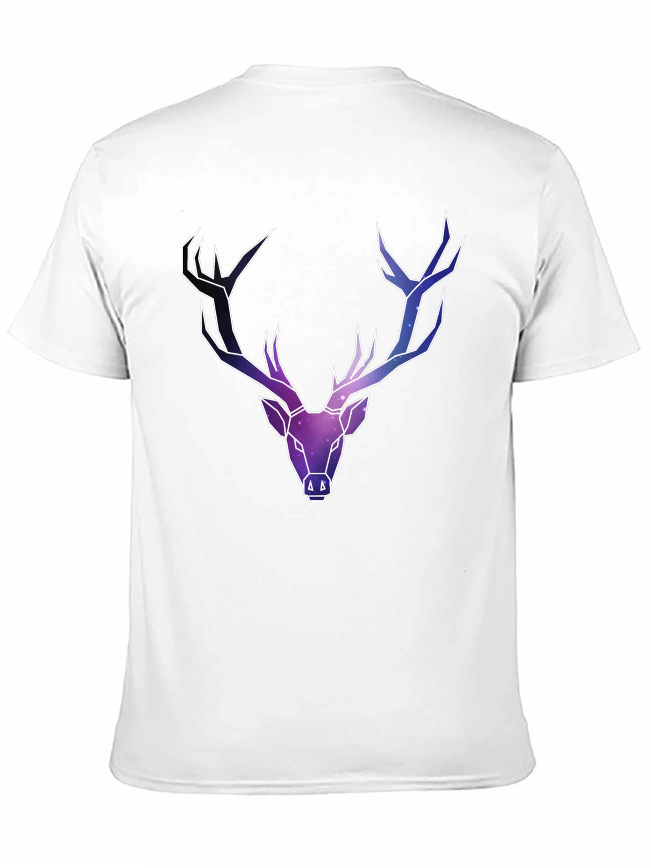 Black Galaxy Deer Graphic Tee - Men's Black T-Shirt view 11