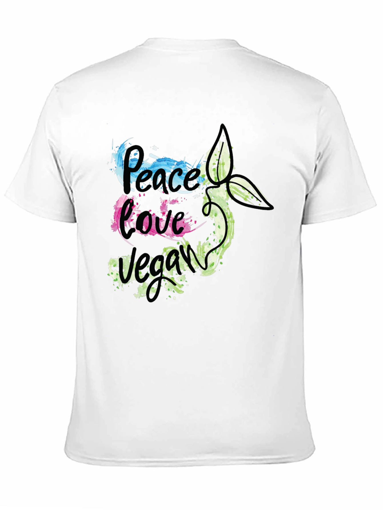 Black Peace Love Vegan Graphic T-Shirt view 11
