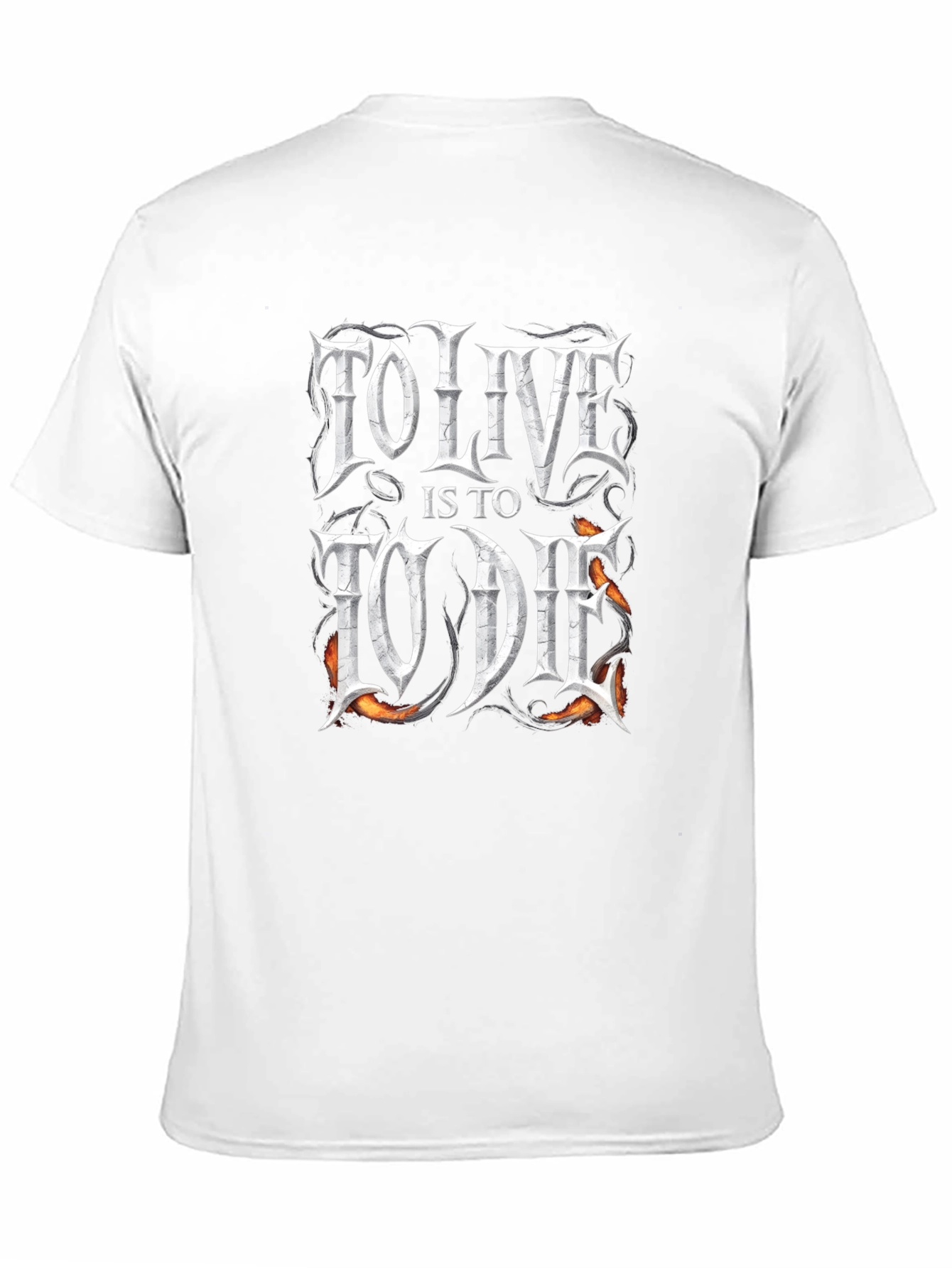Black To Live is To Die Graphic Print Black T-Shirt view 11