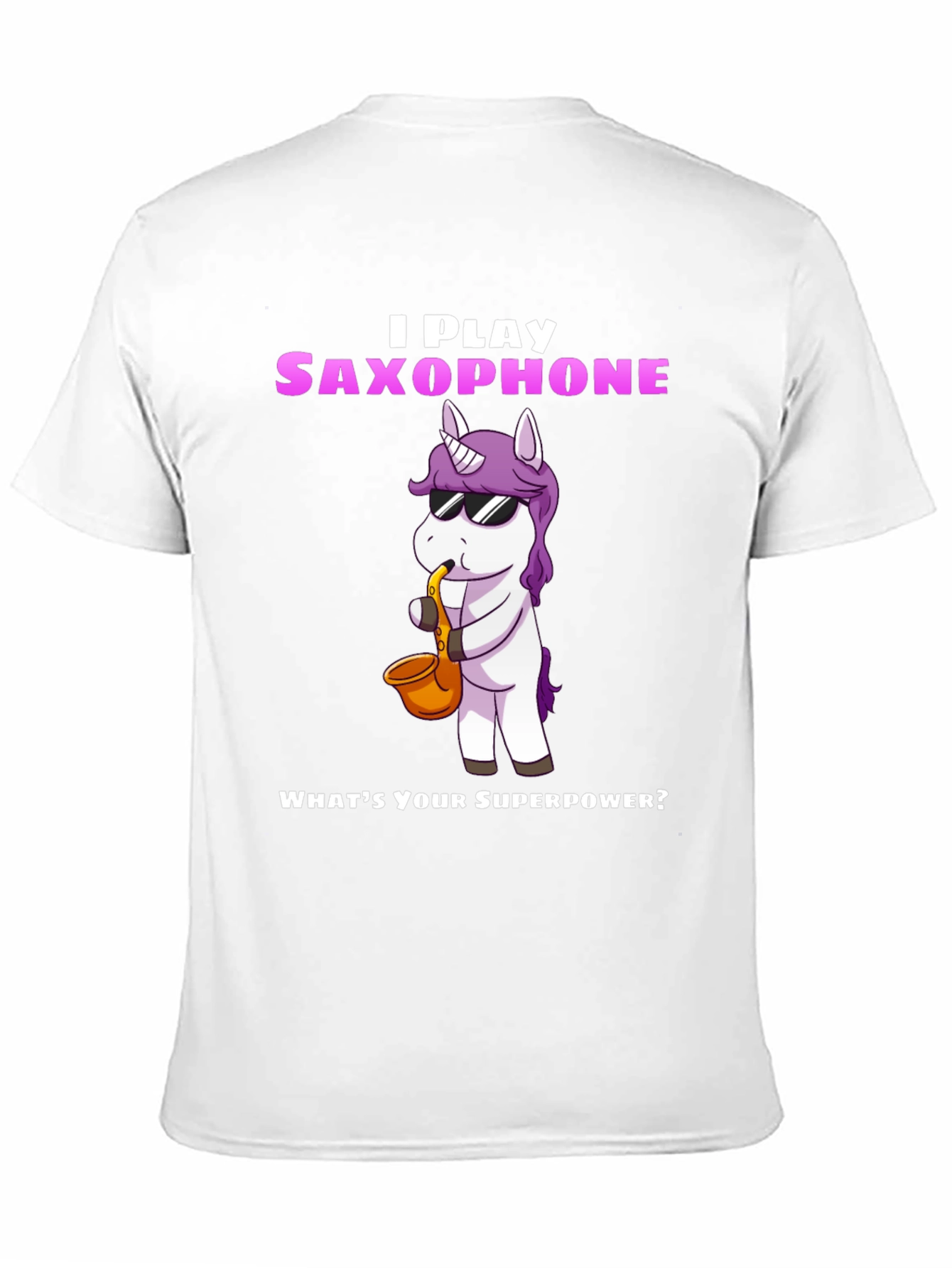 Black Saxophone Playing Unicorn Graphic Tee view 11
