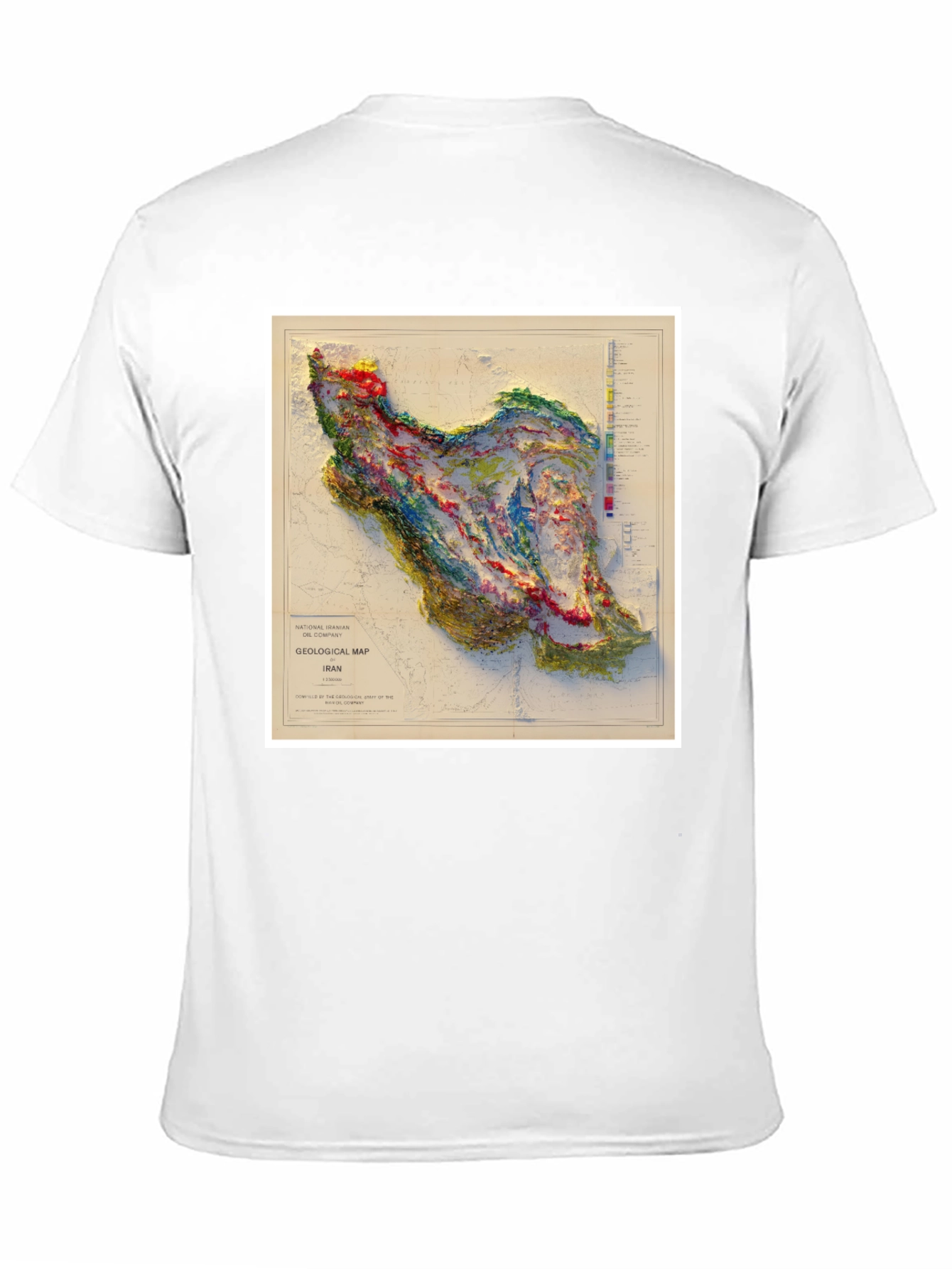 Black Iran Geological Map Graphic T-Shirt view 11
