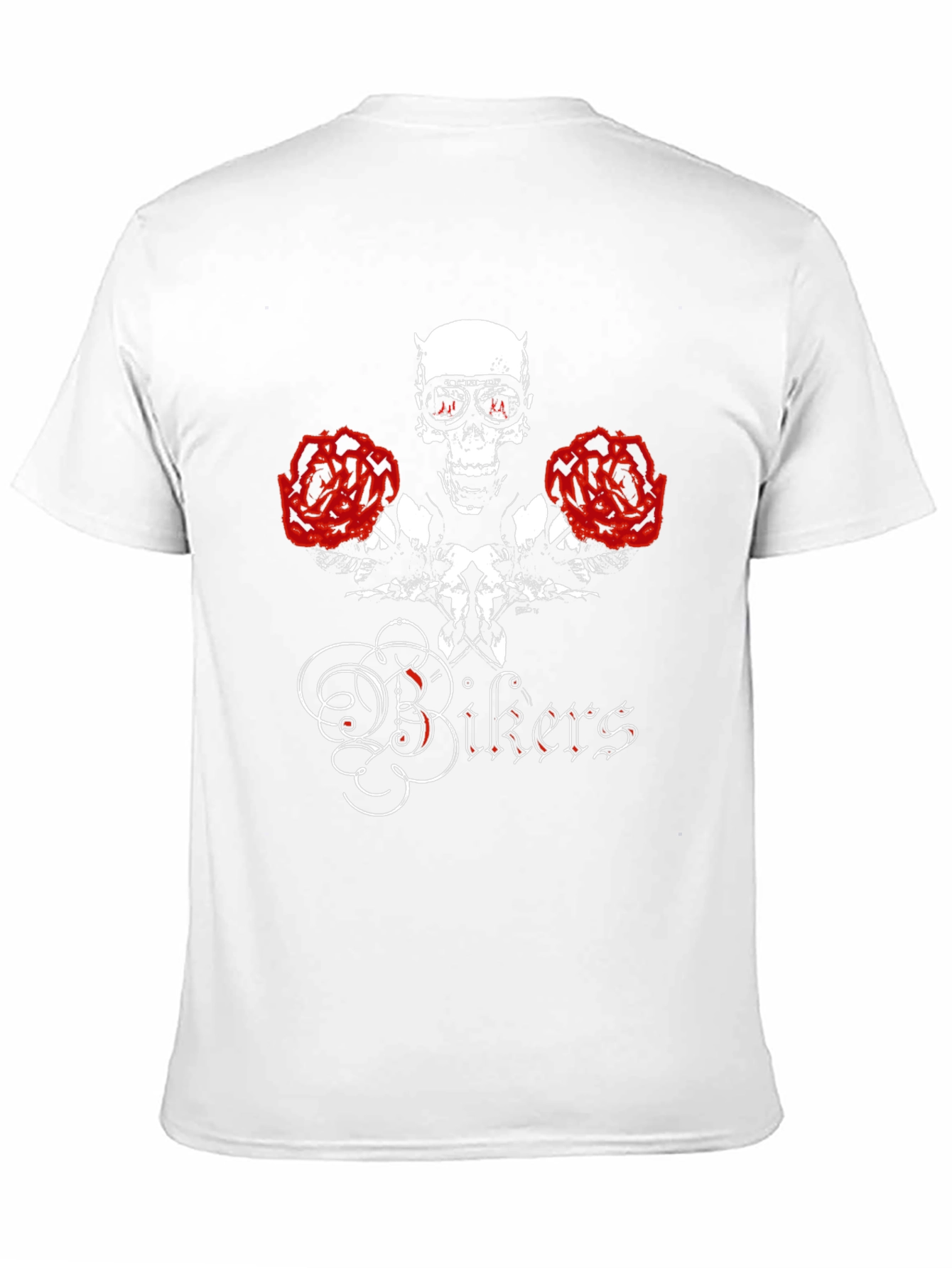 Black Skull & Roses "Bikers" Graphic T-Shirt view 11