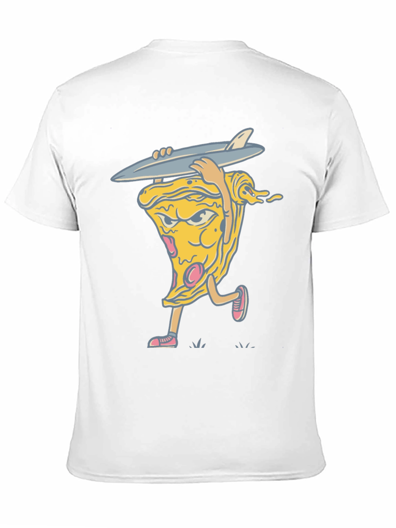 Black Pizza Surfer Graphic Tee - Cool Casual Wear view 11