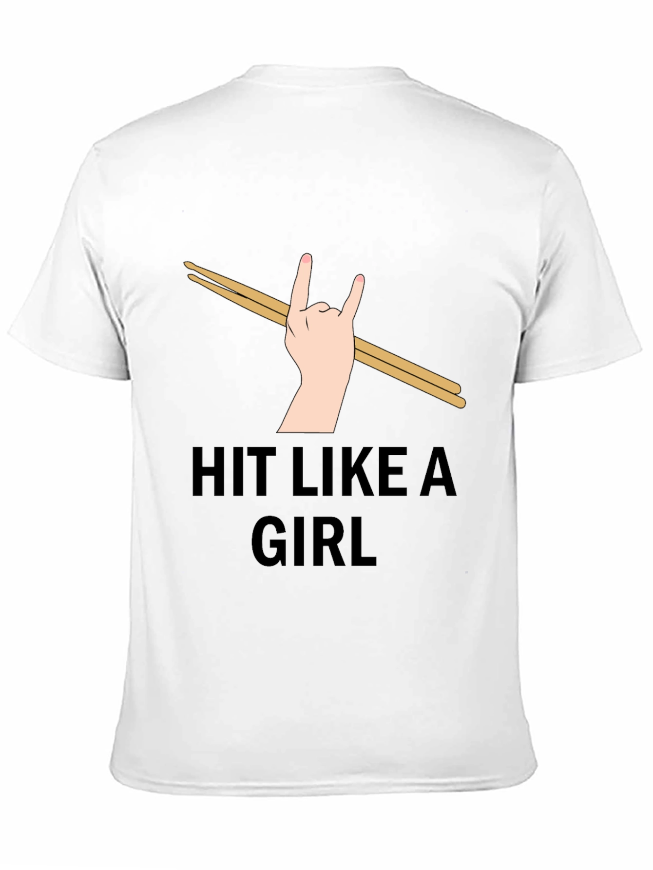 Black Hit Like a Girl Drummer T-Shirt view 11