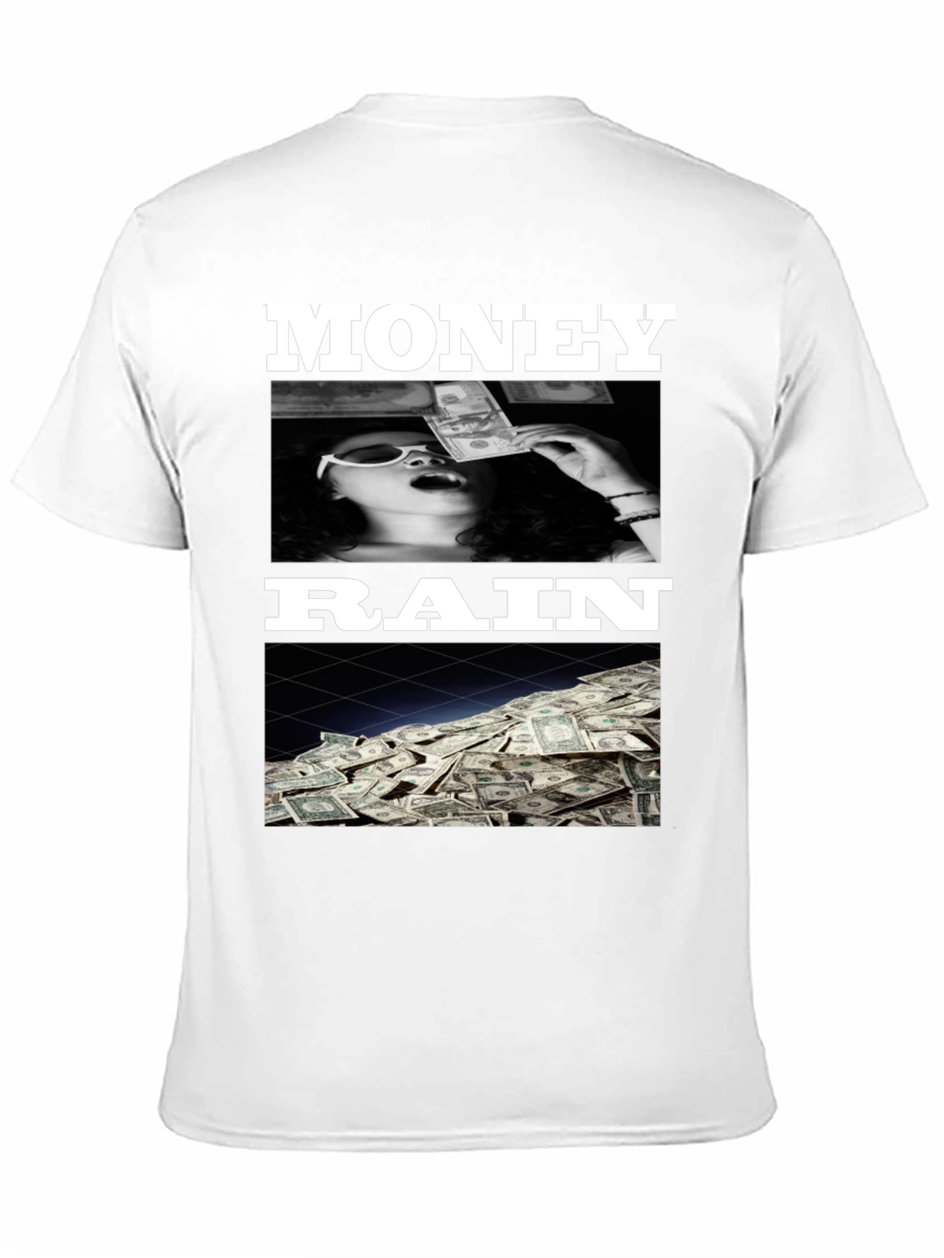Black Money Rain Graphic Tee - Trendy Black T-Shirt view 11