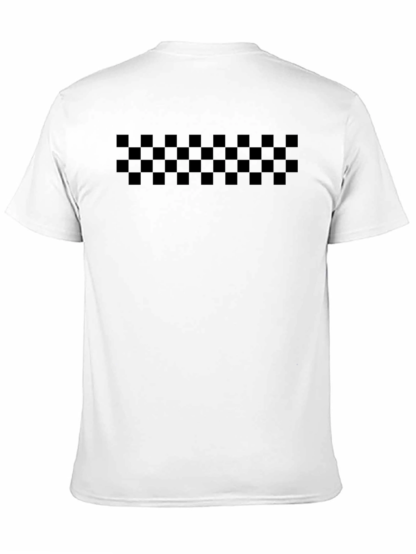 Black Black Checkered Graphic Tee - Classic Design view 11