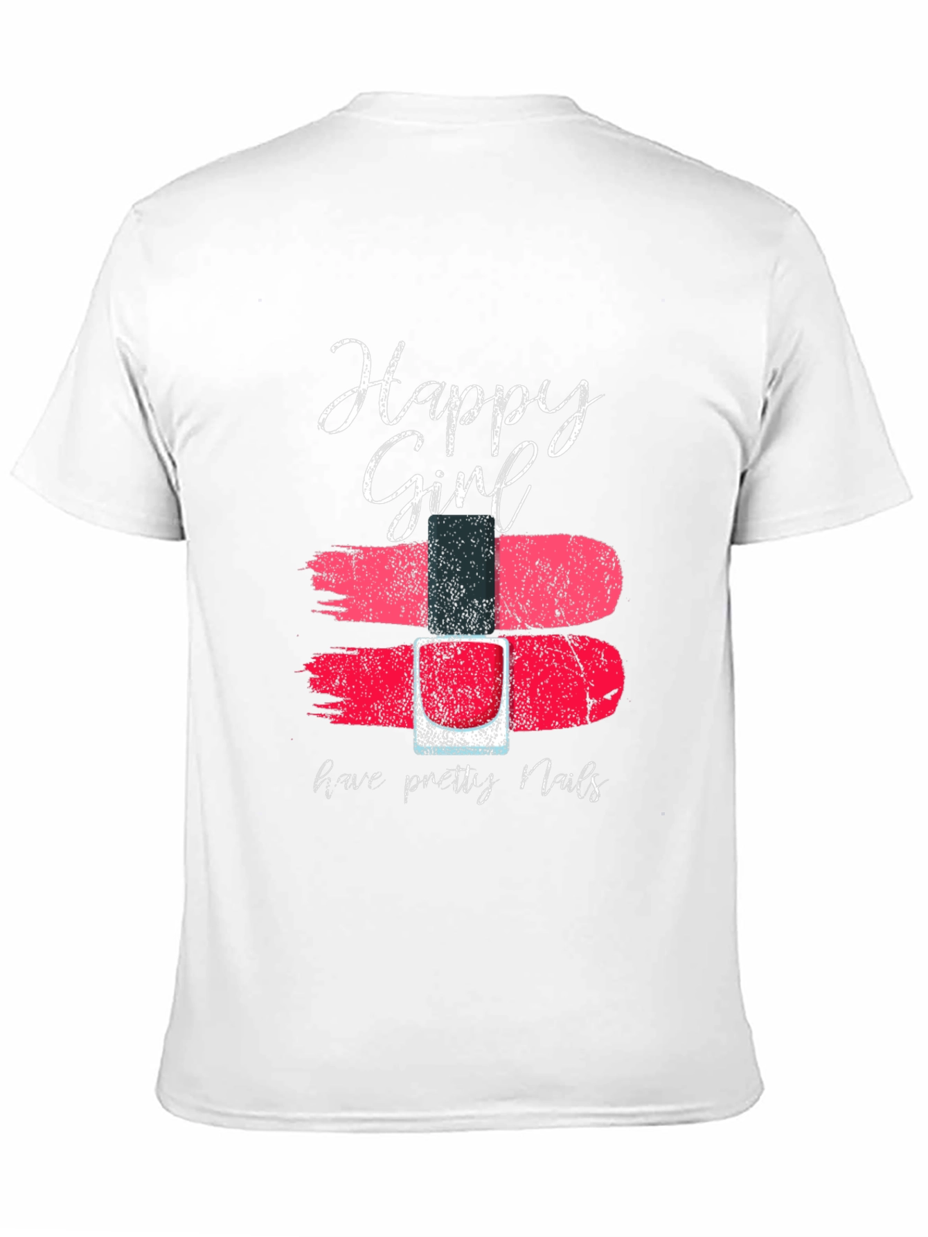 Black Happy Girl Nail Polish T-Shirt view 11