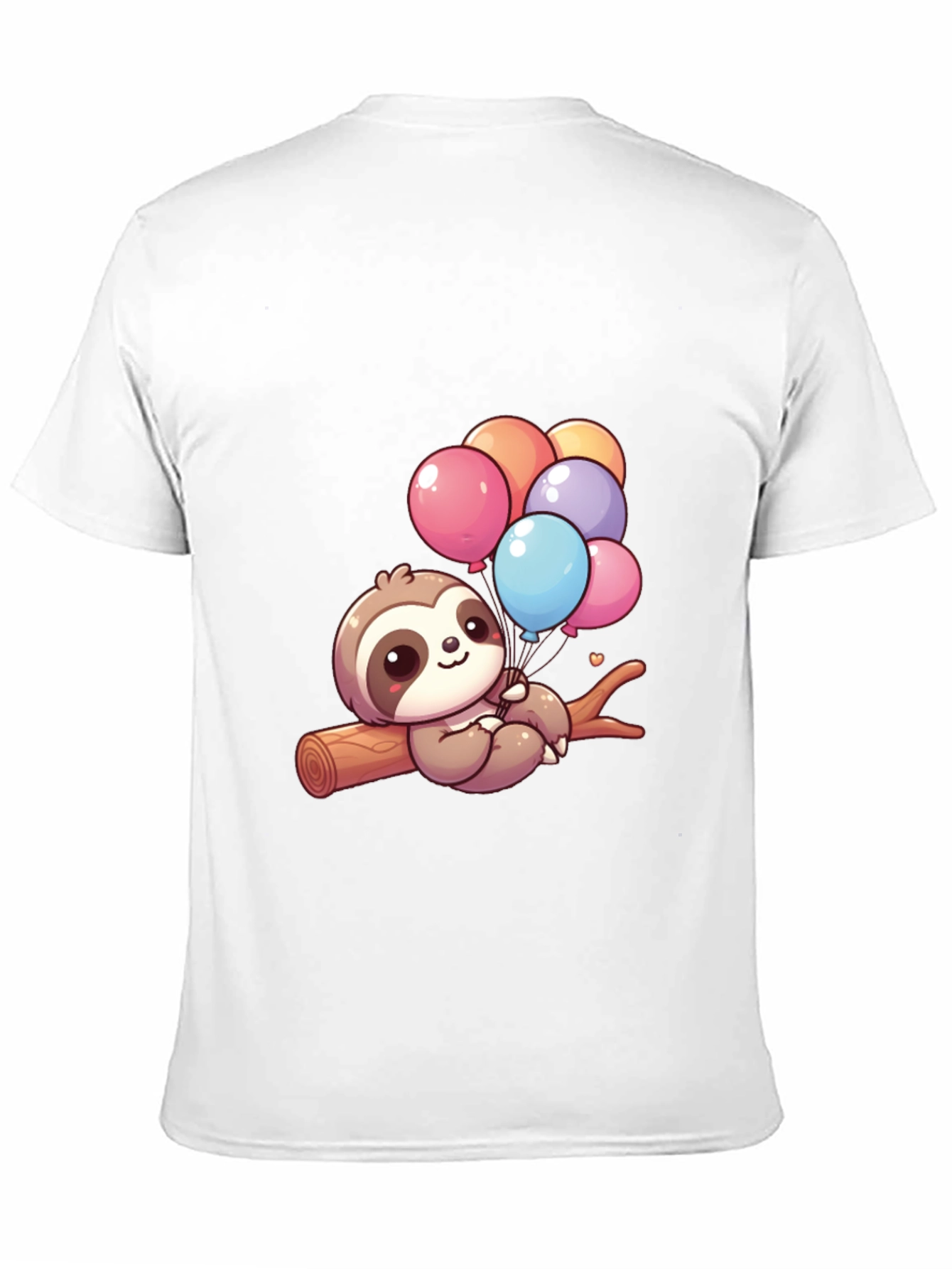 Black Sloth with Balloons Graphic Tee - Cute & Comfy! view 11