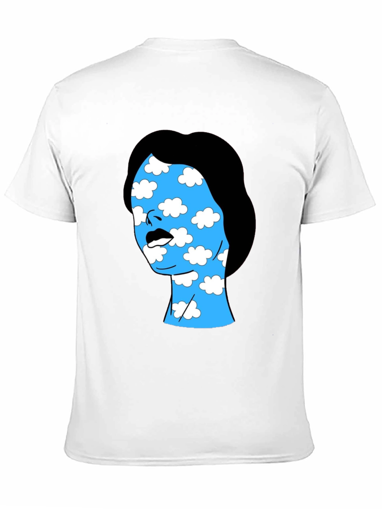 Black Cloud Face Graphic Tee - Black Cotton Blend T-Shirt view 11