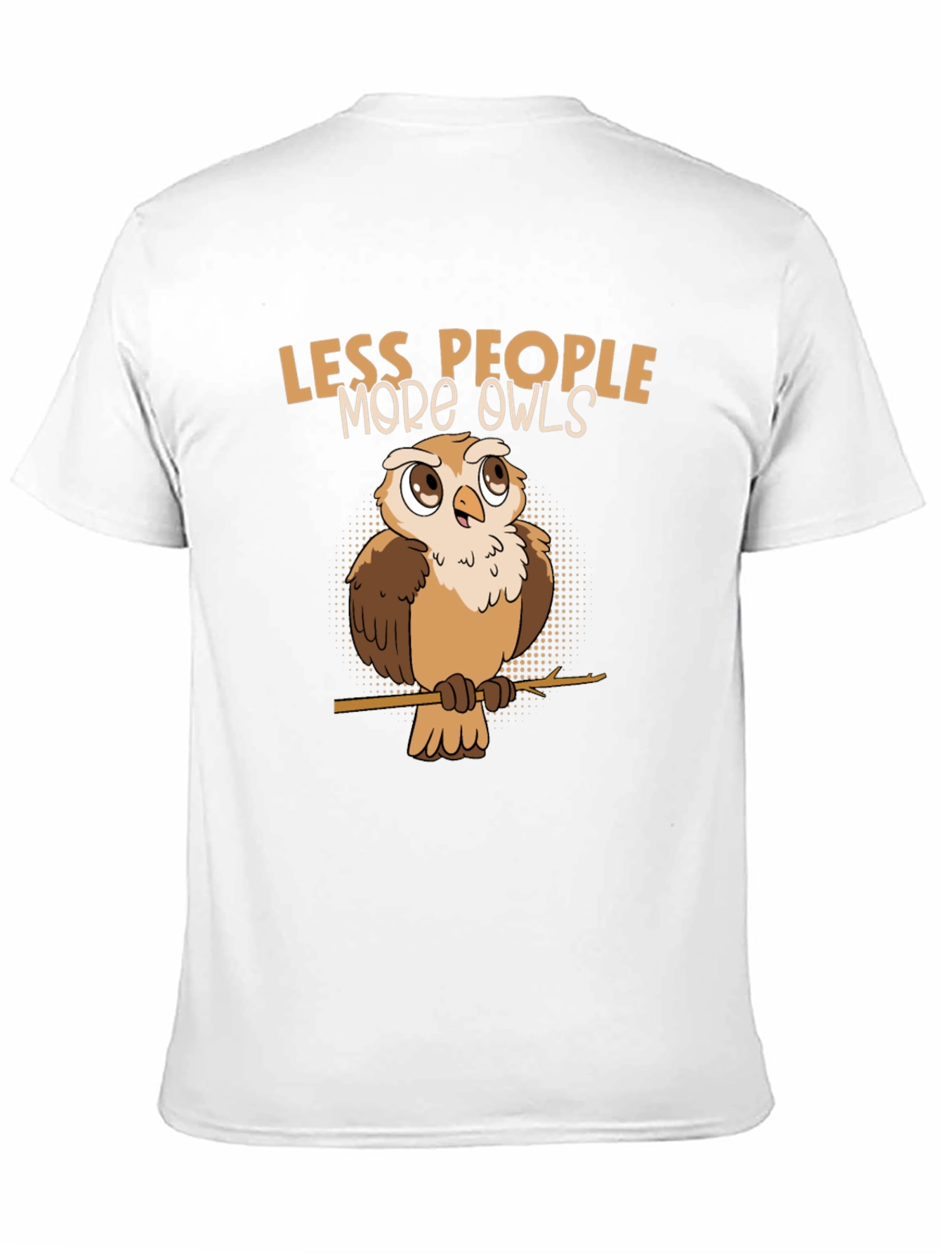 Black Less People More Owls Graphic Tee view 11