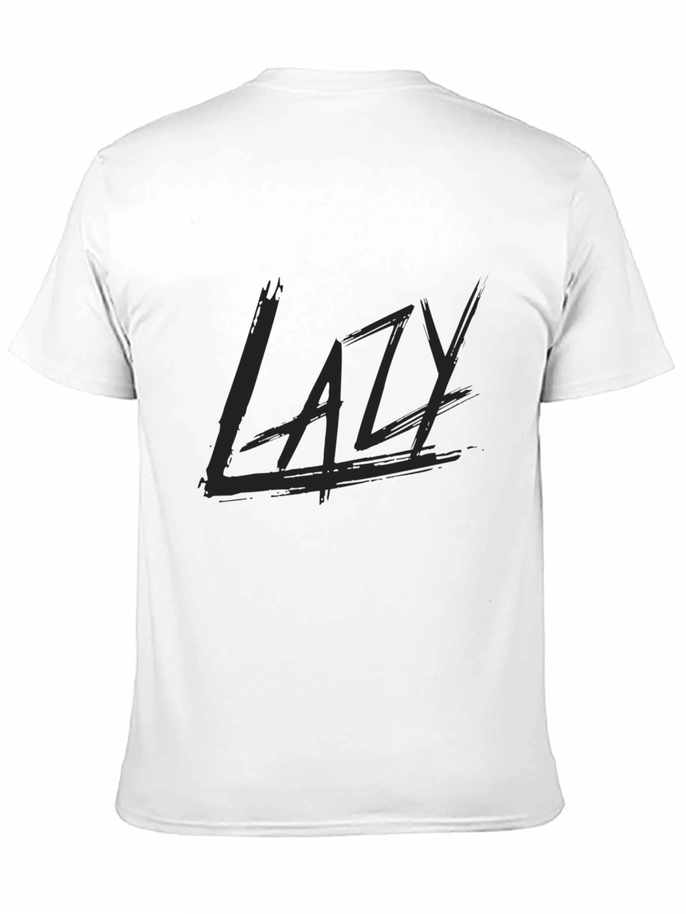 Black Lazy Graphic Print Black T-Shirt view 11