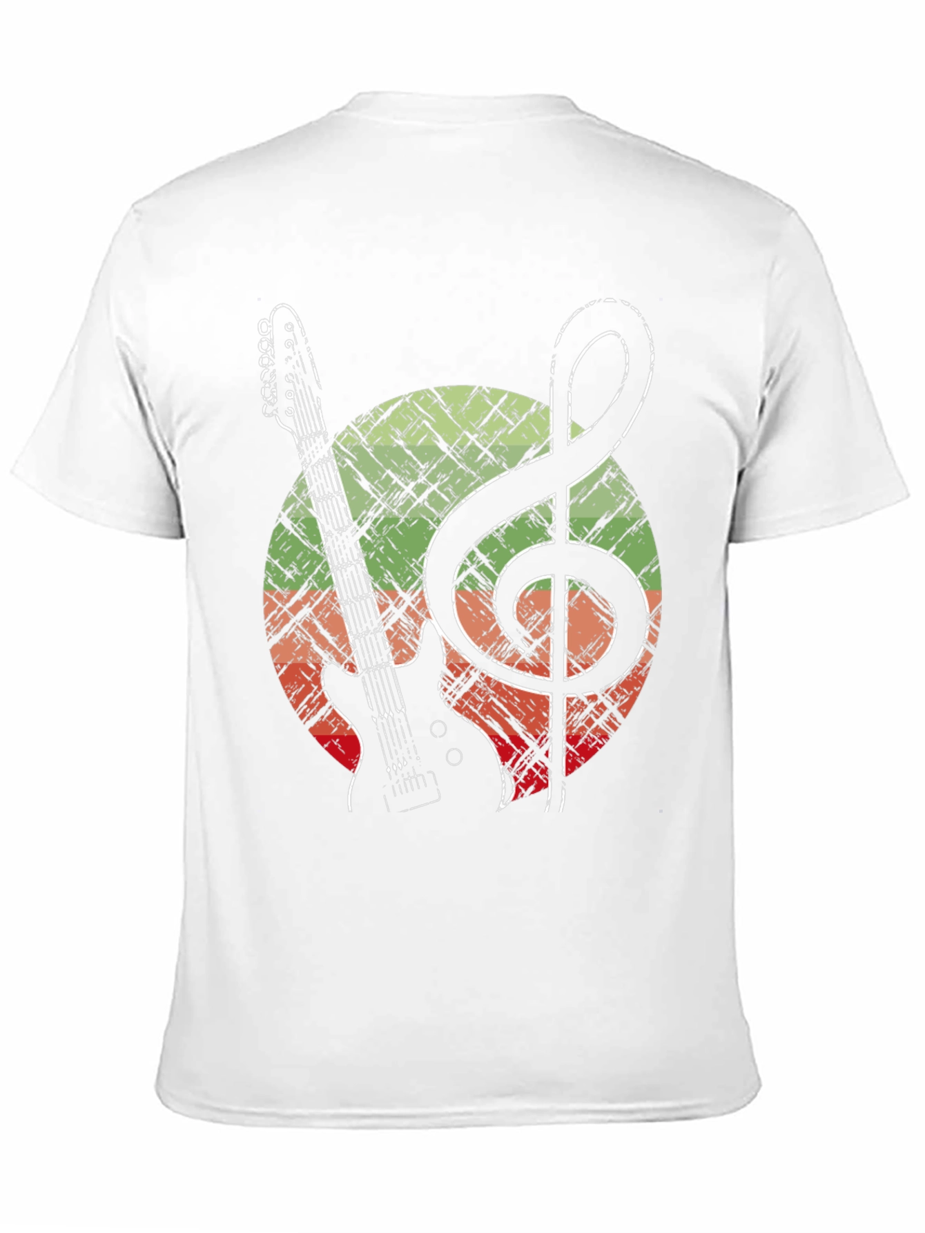 Black Guitar & Treble Clef Graphic Tee - Music Lover Shirt view 11