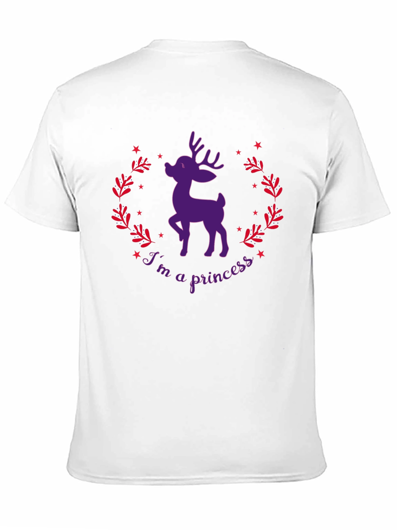 Black I'm a Princess Deer Graphic T-Shirt view 11
