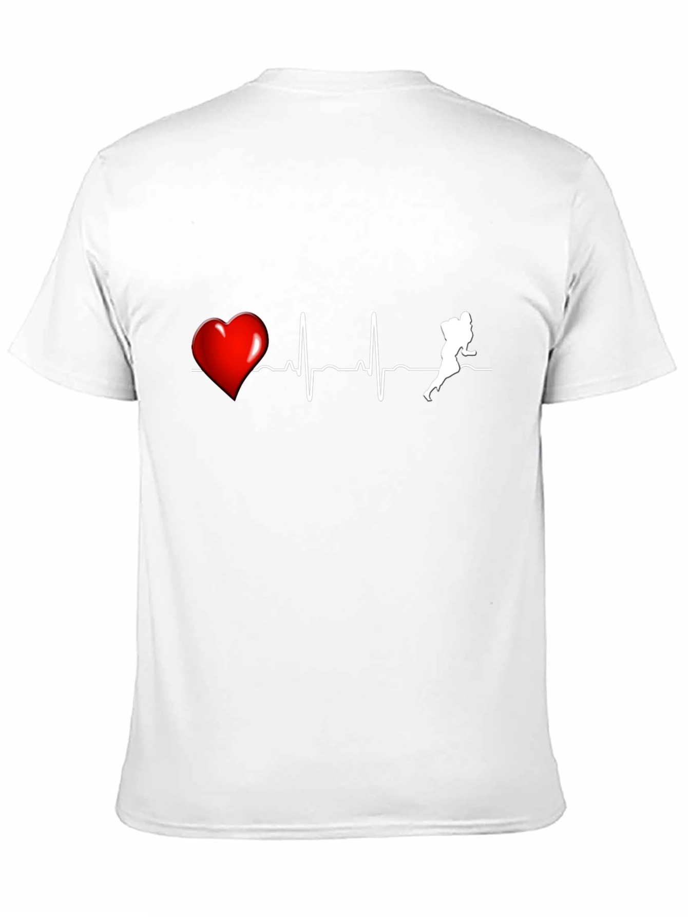 Black Football Heartbeat T-Shirt view 11