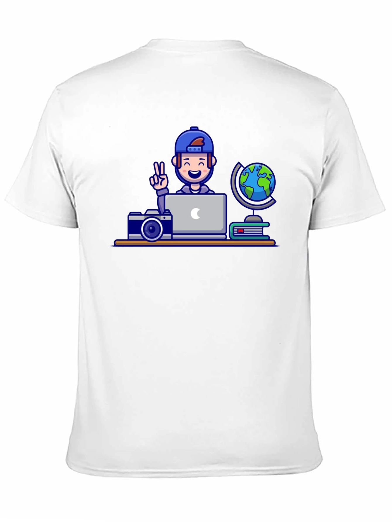Cartoon Traveler Graphic T-Shirt - 11