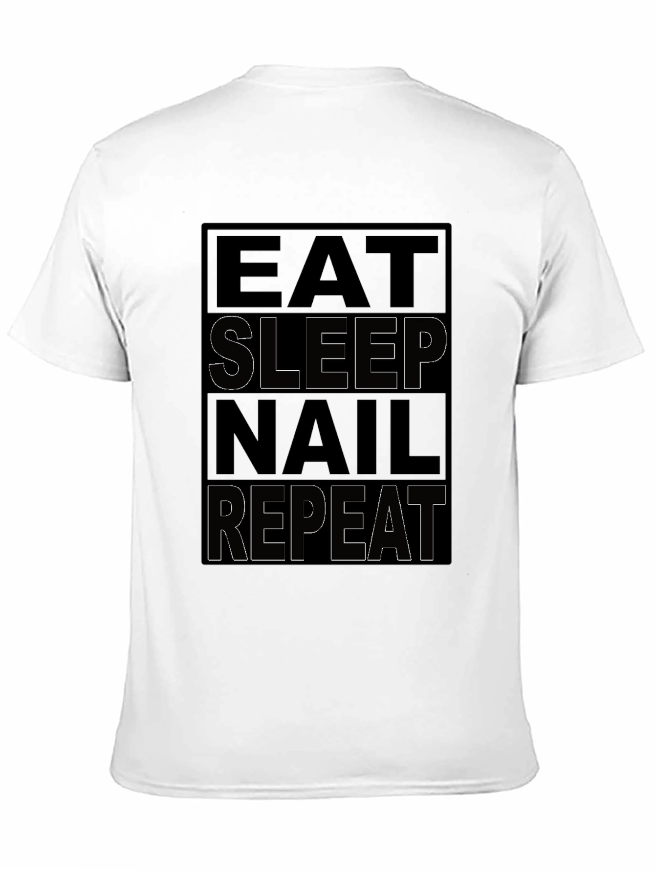 Black Eat Sleep Nail Repeat Black T-Shirt view 11