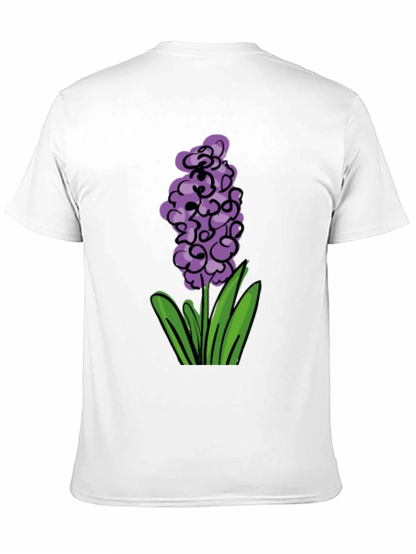 Black Floral Graphic Tee - Purple Hyacinth Design view 11