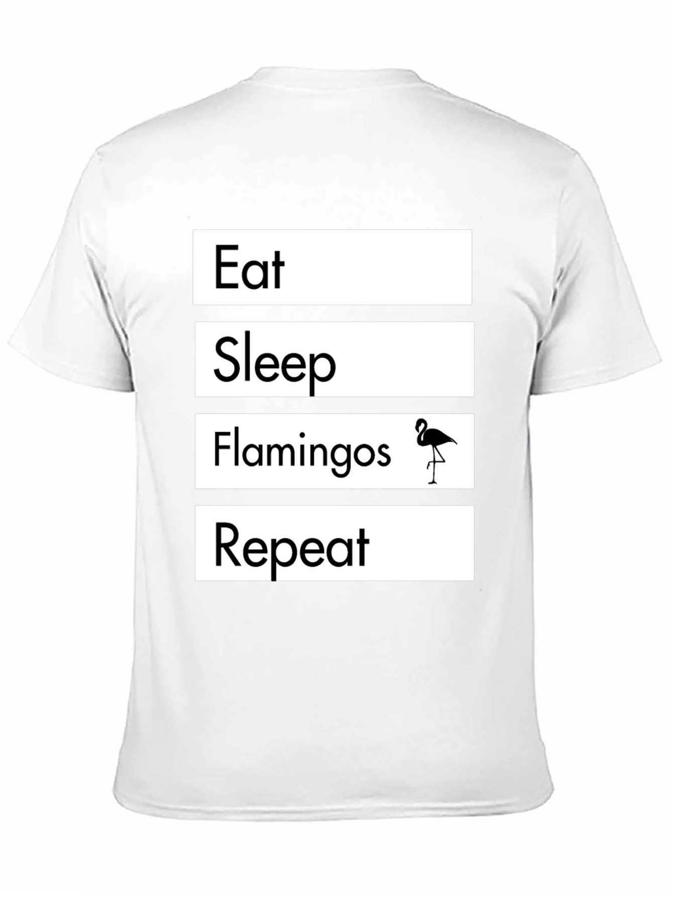 Black Eat Sleep Flamingos Repeat T-Shirt view 11