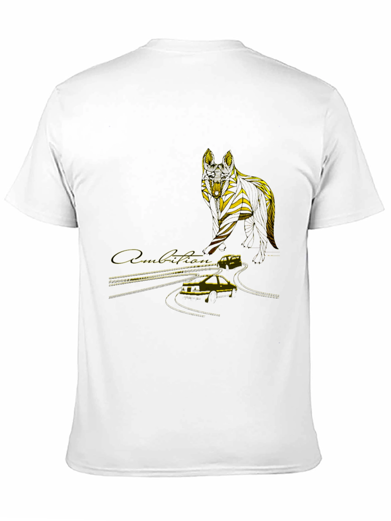 Black Wolf & Car Graphic T-Shirt - Stylish Black Tee view 11