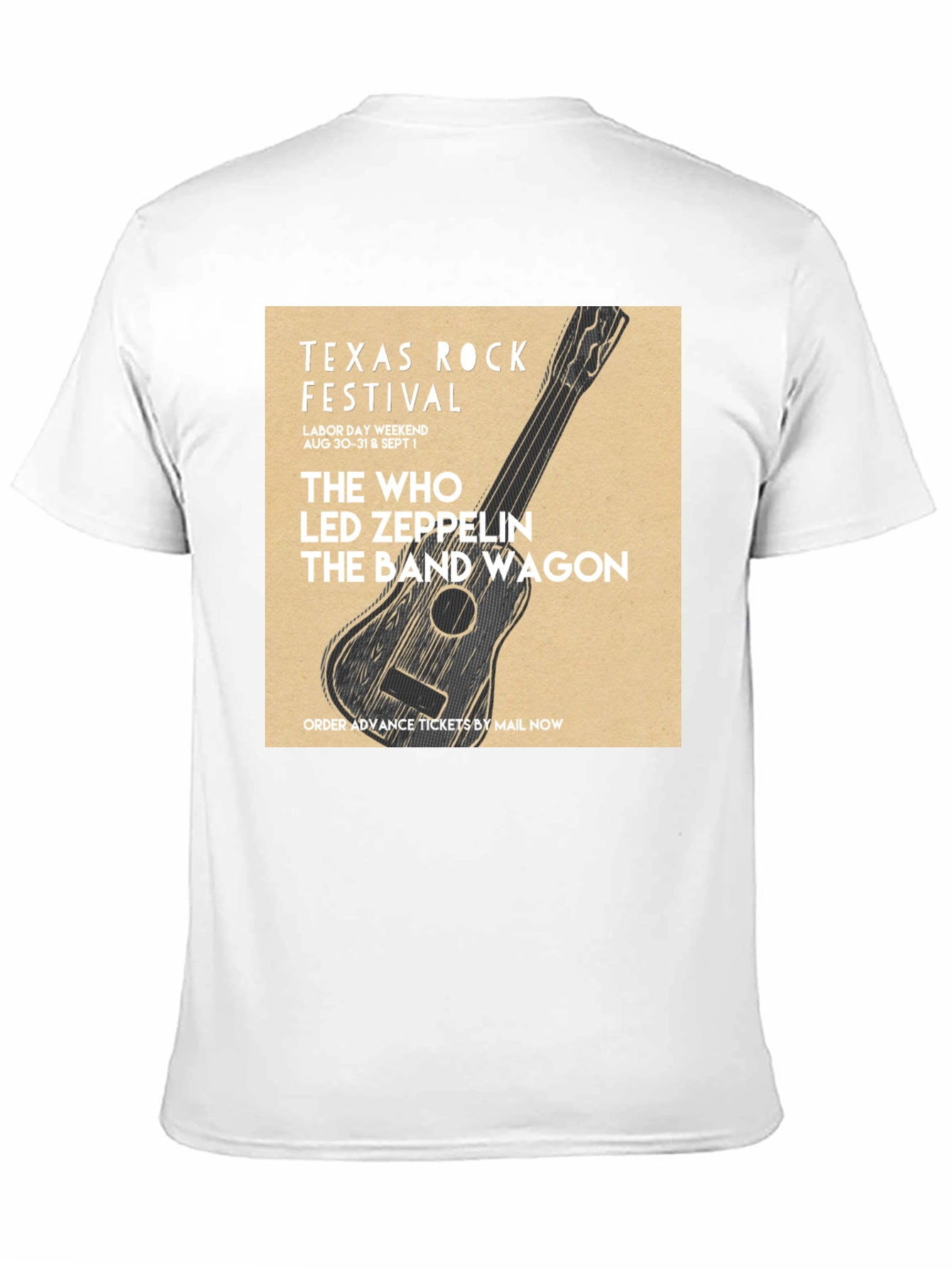 Black Texas Rock Festival T-Shirt: The Who, Led Zeppelin, Band Wagon view 11