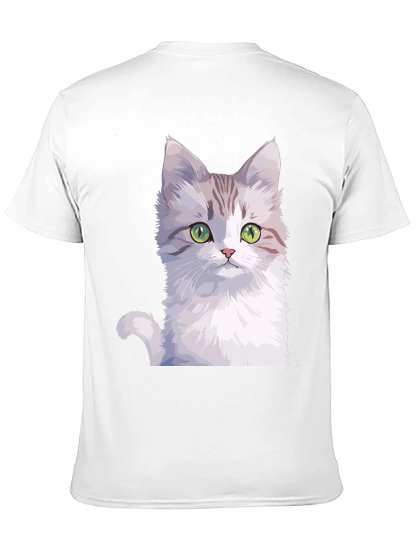 Black Cute Cat Graphic Tee - Black Cotton T-Shirt view 11